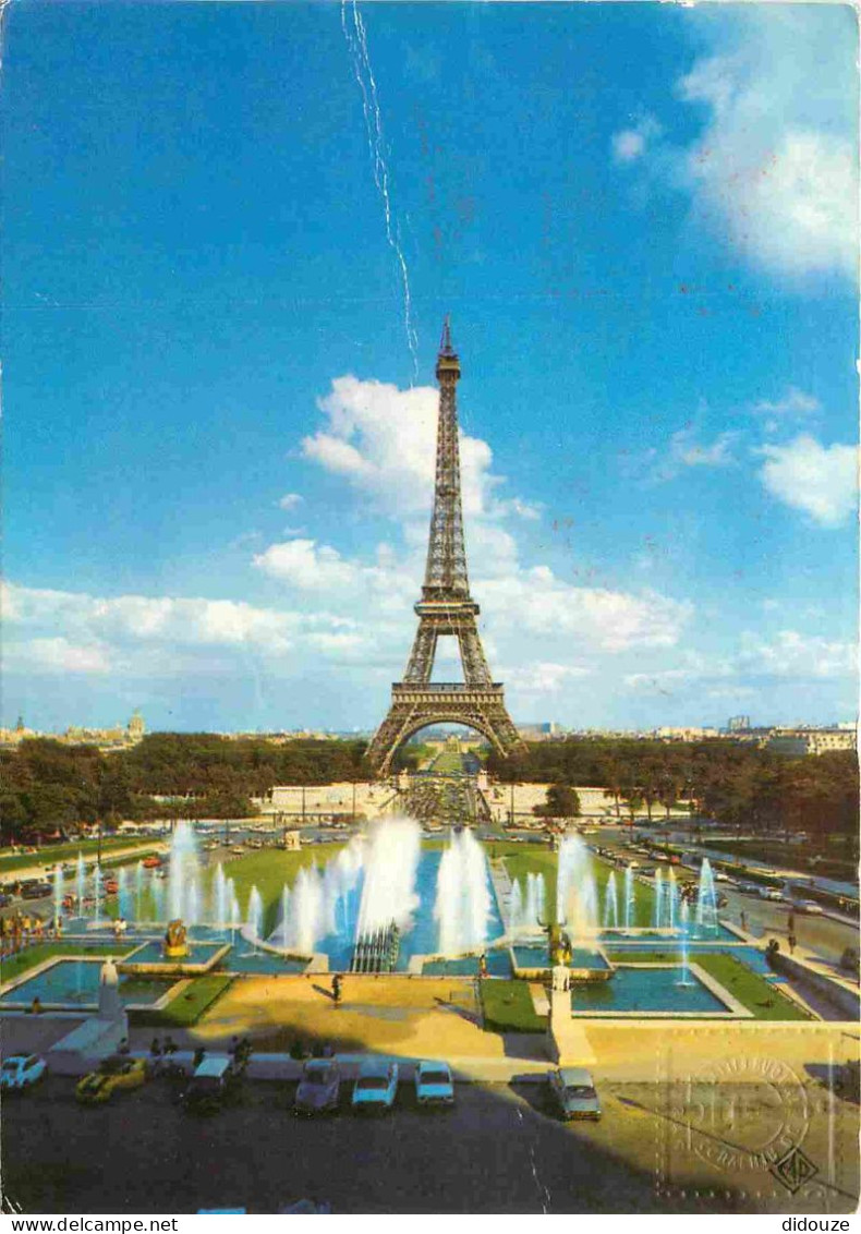 75 - Paris - Tour Eiffel - Jardins Et Jets D'eau Du Trocadéro - Automobiles - CPM - Voir Scans Recto-Verso - Tour Eiffel