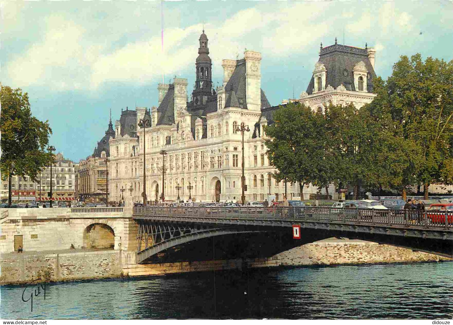 75 - Paris - Hotel De Ville - Pont D'Arcole - Carte Dentelée - CPSM Grand Format - Voir Scans Recto-Verso - Other Monuments