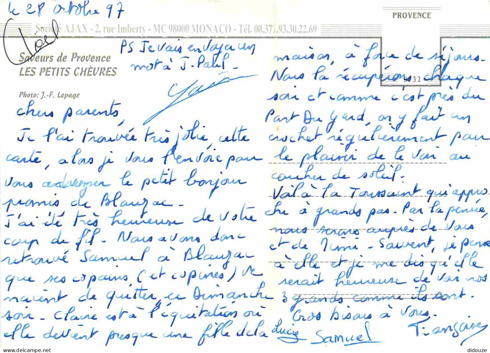 Recettes De Cuisine - Les Petits Chèvres De Provence - Fromage - Gastronomie - CPM - Voir Scans Recto-Verso - Recepten (kook)