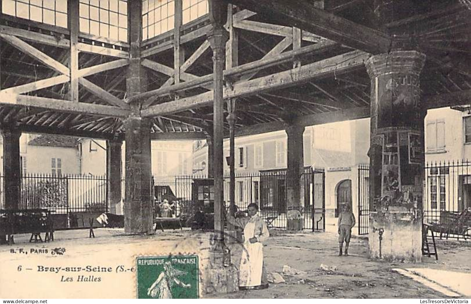 France - Bray Sur Seine - Les Halles - Animé - Oblitéré Paris 1907 - Carte Postale Ancienne - Bray Sur Seine