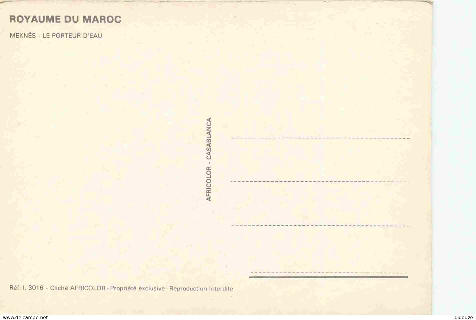 Maroc - Meknès - Porteur D'eau - CPM - Carte Neuve - Voir Scans Recto-Verso - Meknès