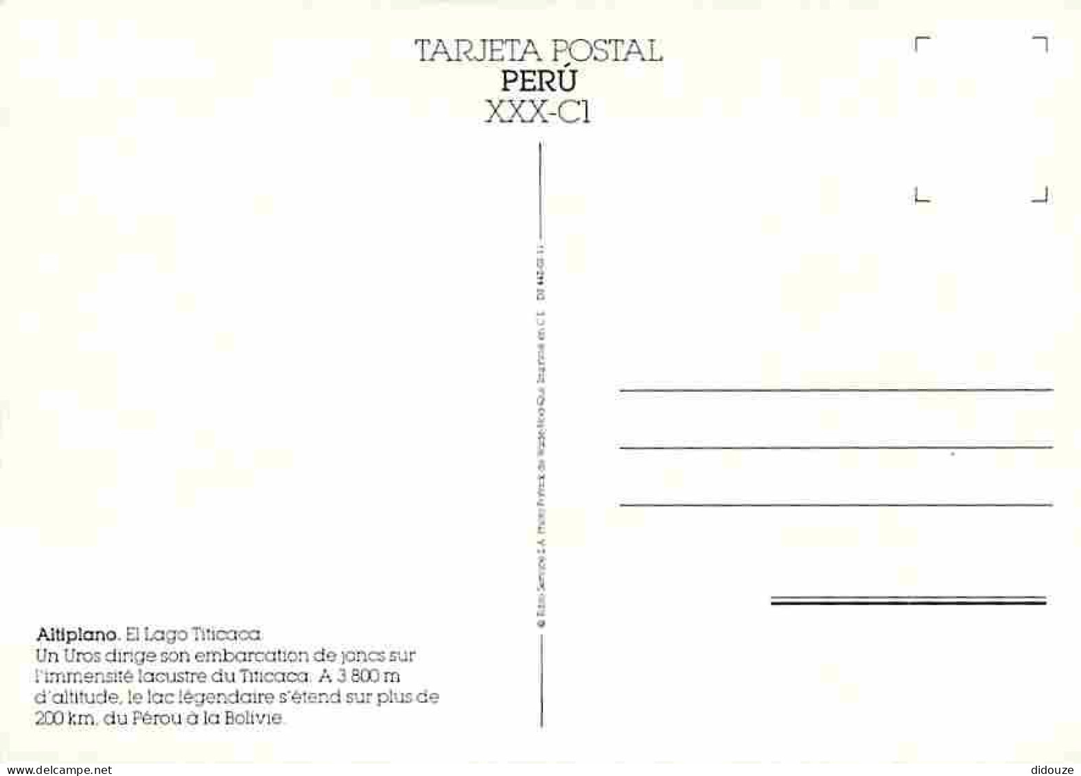 Pérou - Altiplano - El Lago Titicaca - Carte Neuve - CPM - Voir Scans Recto-Verso - Peru
