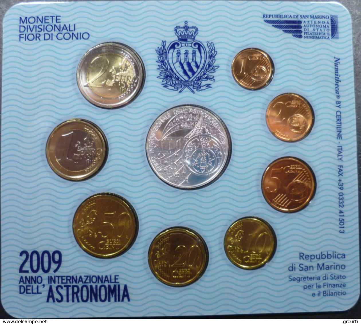 San Marino - 2009 - Serie Zecca - Con 5 € Argento "Anno Internazionale Dell'Astronomia" - San Marino