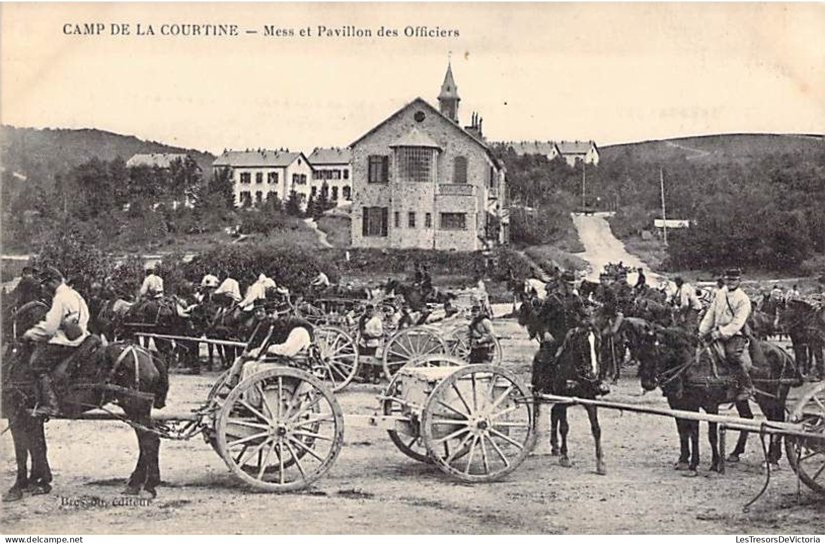 France - Camp De La Courtine - Mess Et Pavillon Des Officiers - Attelages - Carte Postale Ancienne - Other & Unclassified