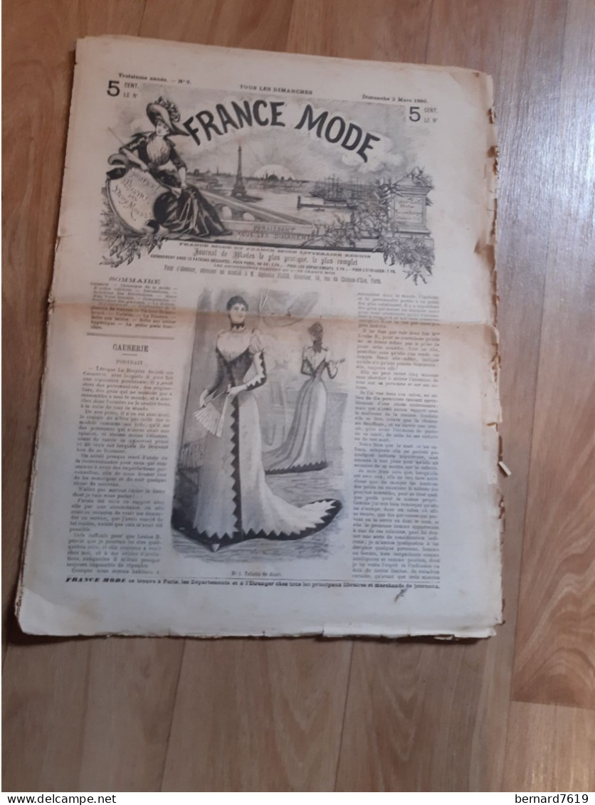 Revue France Mode Annee 1890  - N° 9 - Magazines - Before 1900