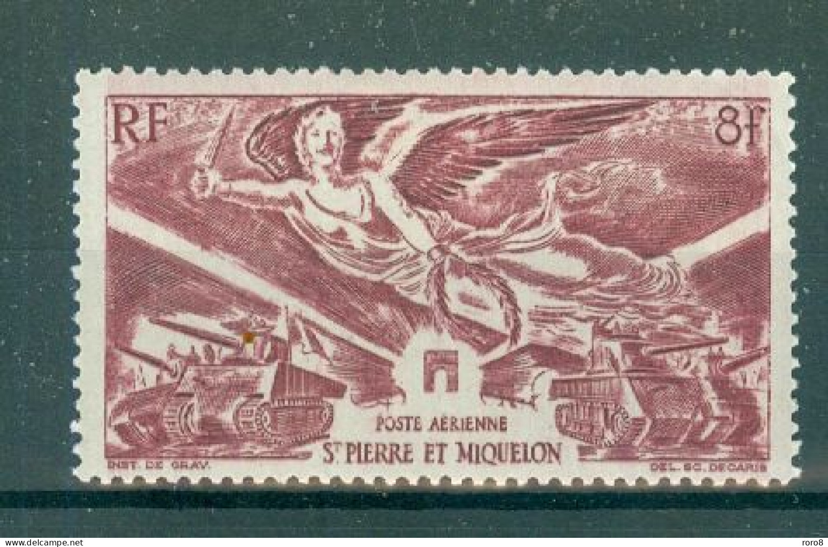 SAINT-PIERRE ET MIQUELON - P.A. N°11* MH Trace De Charnière SCAN DU VERSO. Anniversaire De La Victoire. - Neufs