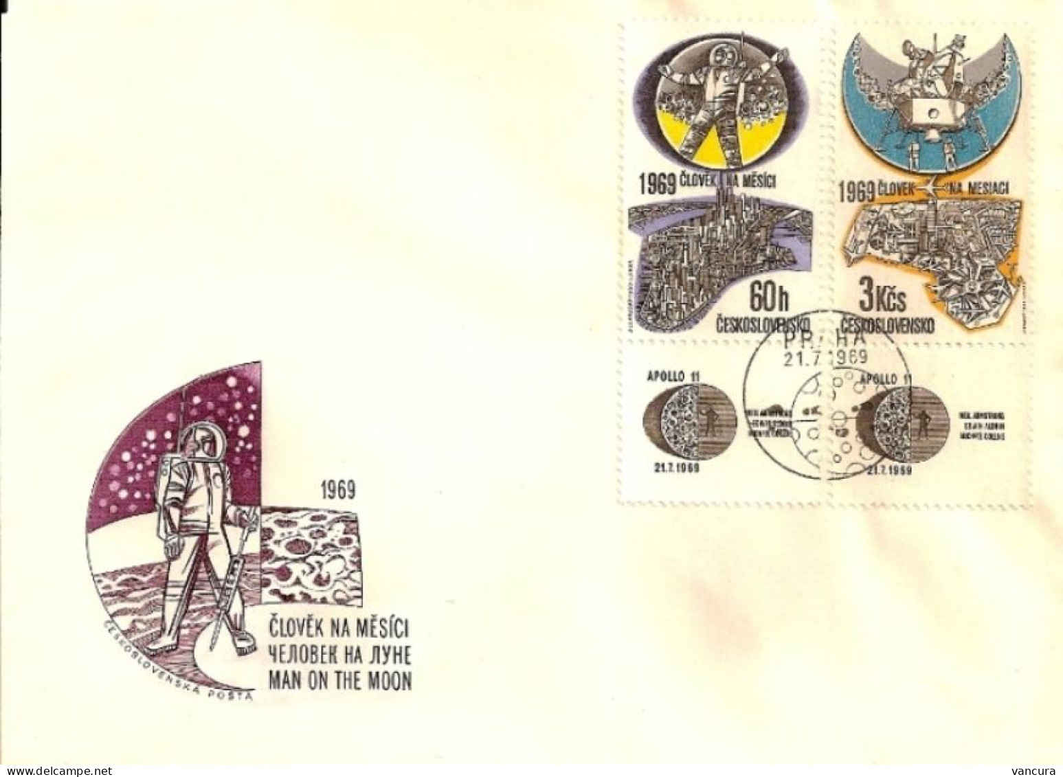 FDC L 72-3 Czechoslovakia - Man On The Moon 1969 Poor Scan, But The FDC Is Fine - Europe