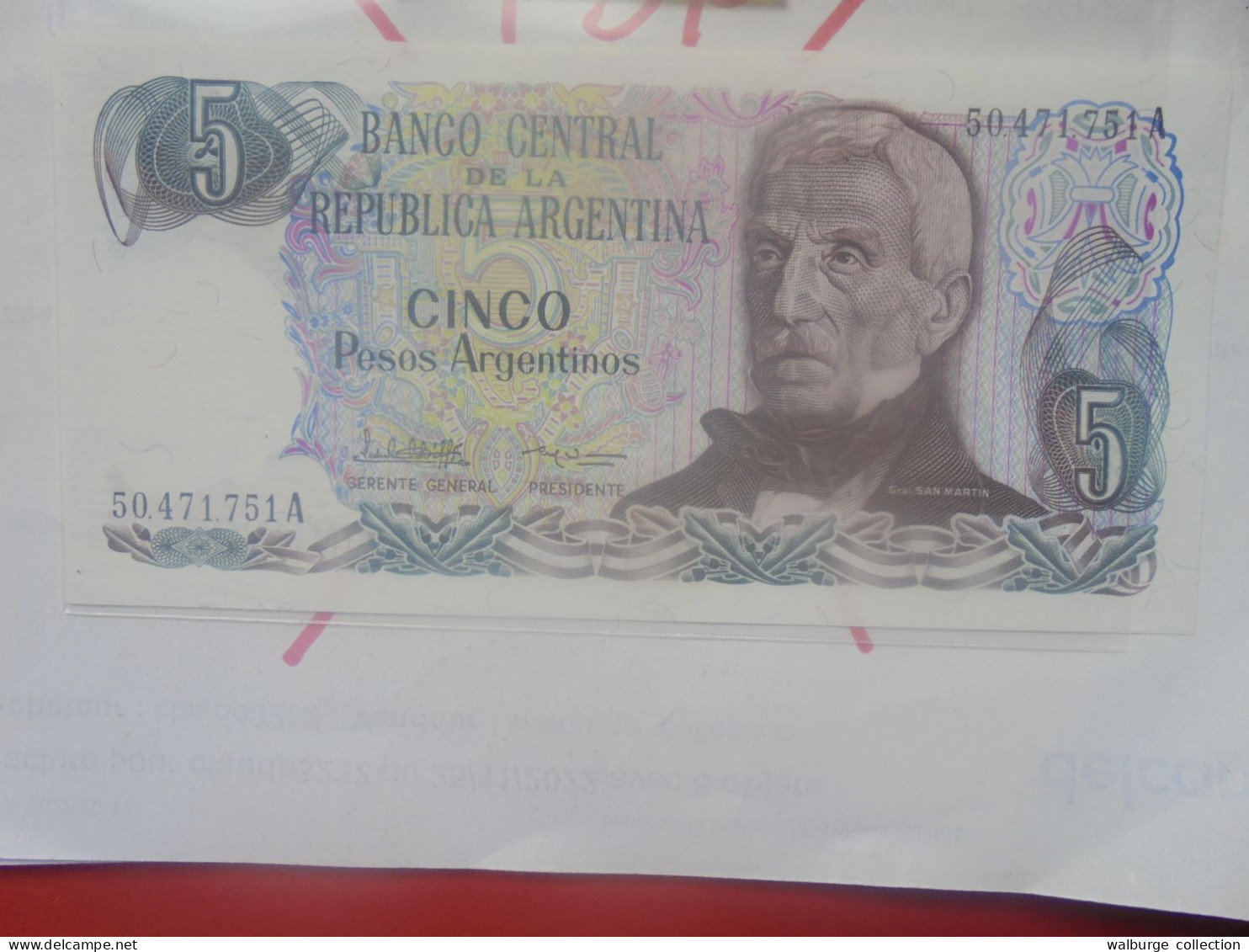 ARGENTINE 5 PESOS 1983-84 Neuf (B.33) - Argentinië