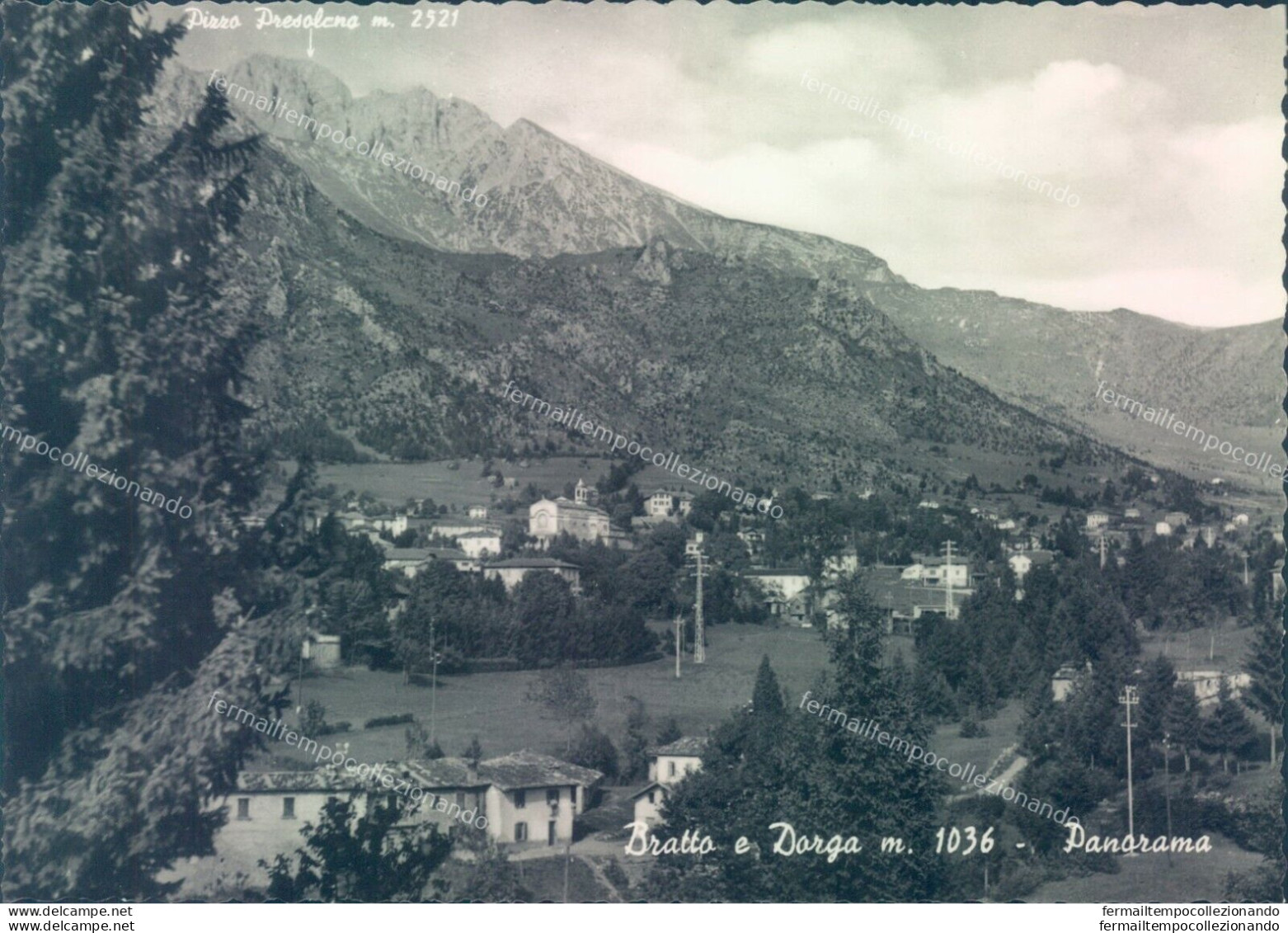 Q14 Cartolina Bratto  E Dorga Panorama Provincia Di Bergamo - Bergamo