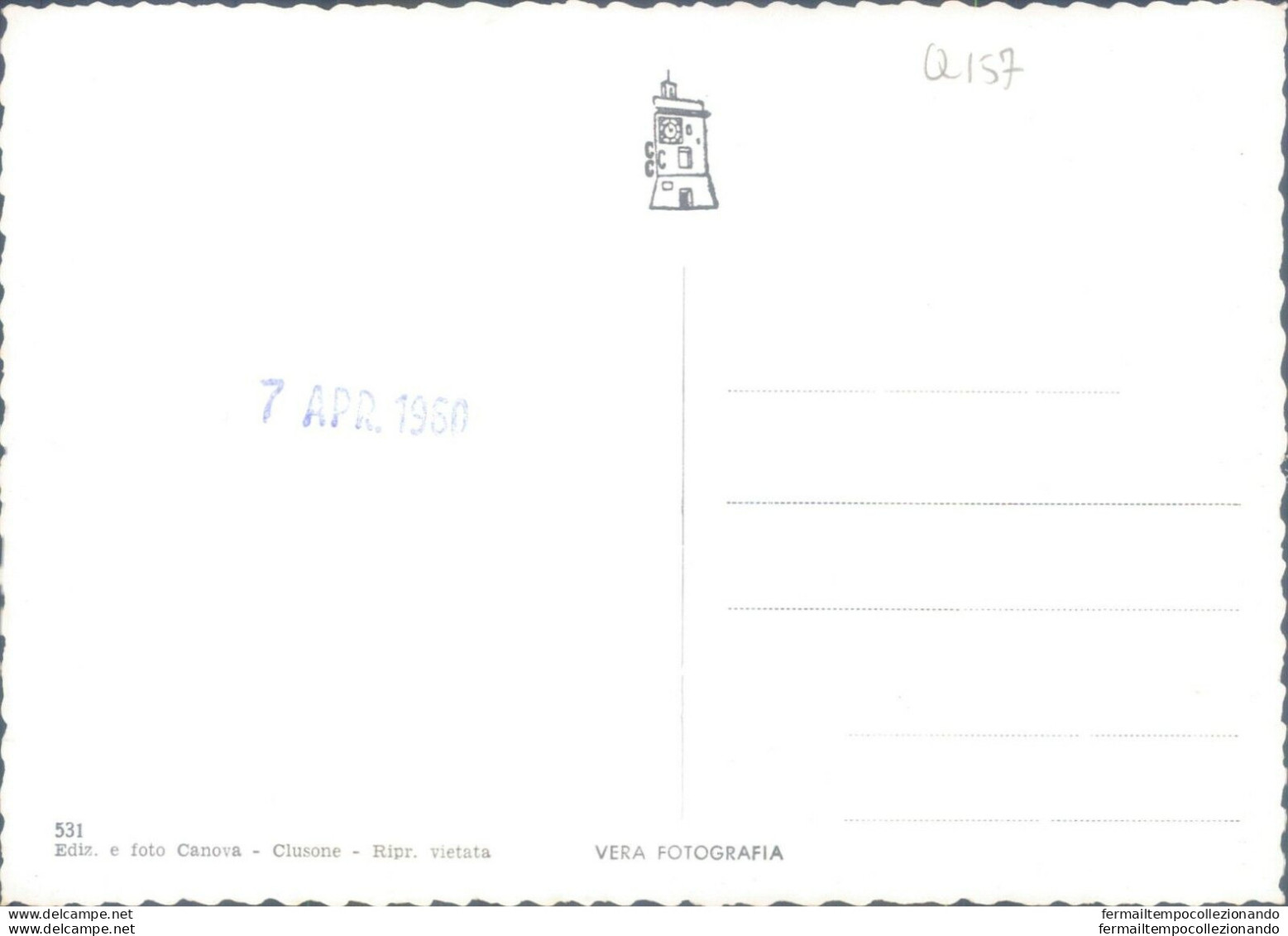 Q157 Cartolina Clusone Veduta Dal Tiro A Volo Provincia Di  Bergamo - Bergamo