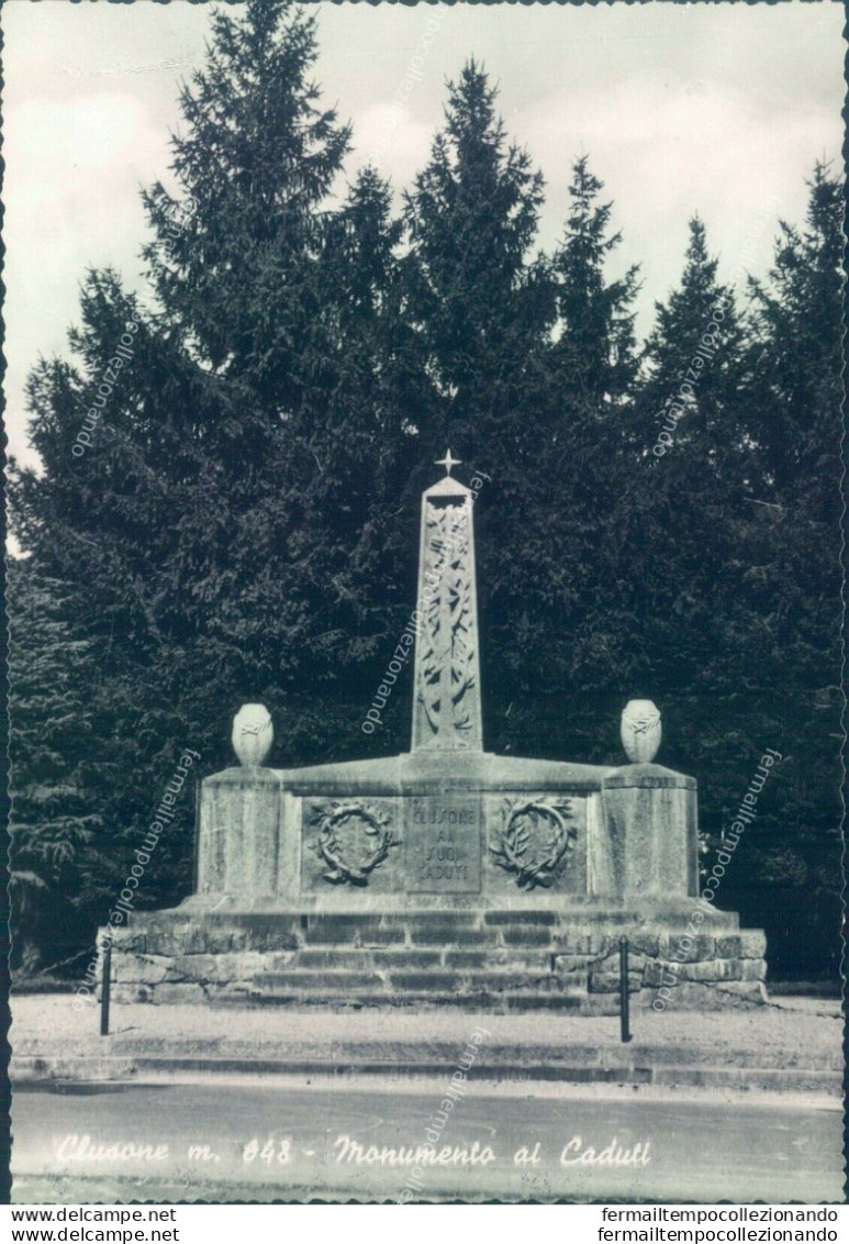 Q168  Cartolina Clusone Monumento Ai Caduti Provincia Di  Bergamo - Bergamo