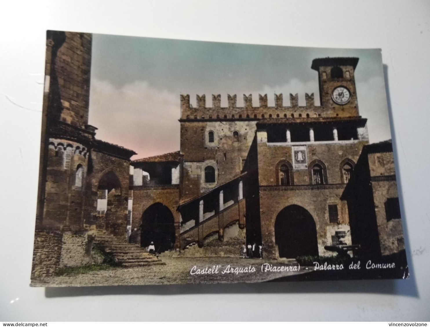 Cartolina Viaggiata "CASTELL'ARQUATO ( Piacenza ) Palazzo Del Comune" 1954 - Piacenza