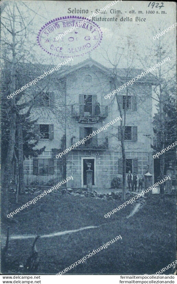 Ba194 Cartolina Selvino Ristorante Della Bice Bergamo 1927 Bella!! - Bergamo