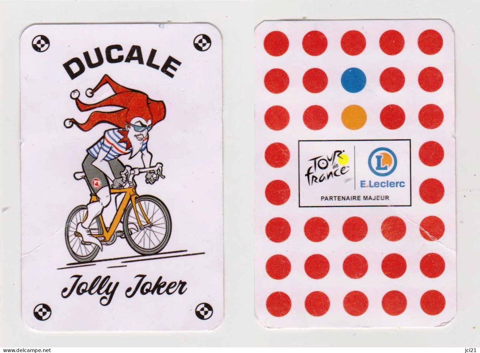 JOKER DUCALE Jolly Joker Sur Carte Leclerc Tour De France (150)_D441 - Barajas De Naipe
