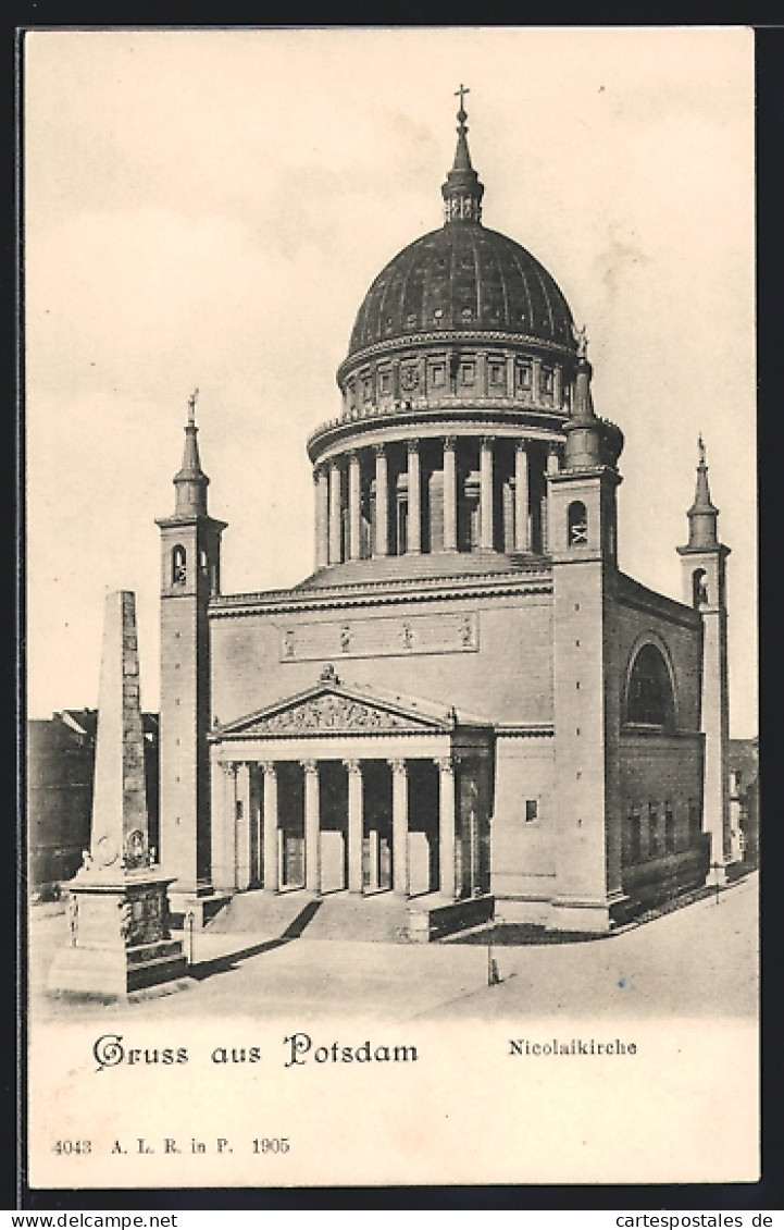 AK Potsdam, Nikolaikirche Mit Obelisk  - Potsdam