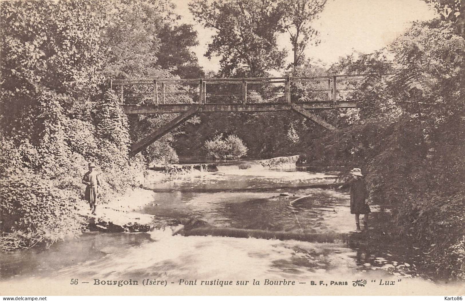 Bourgoin * Le Pont Rustique Sur La Bourbe * Pêche à La Ligne Pêcheur - Bourgoin