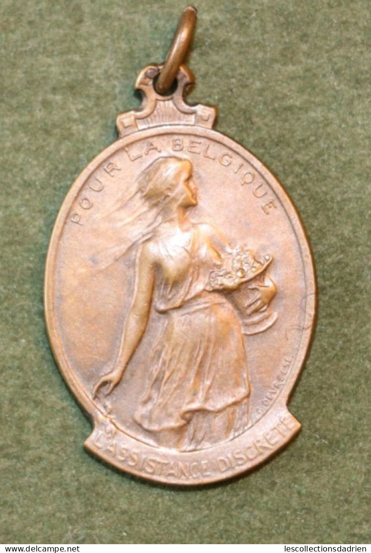 Médaille Belge L'assistance Discrete 1916 Guerre 14-18  - Belgian Medal WWI Médaillette Journée Devreese - Belgique