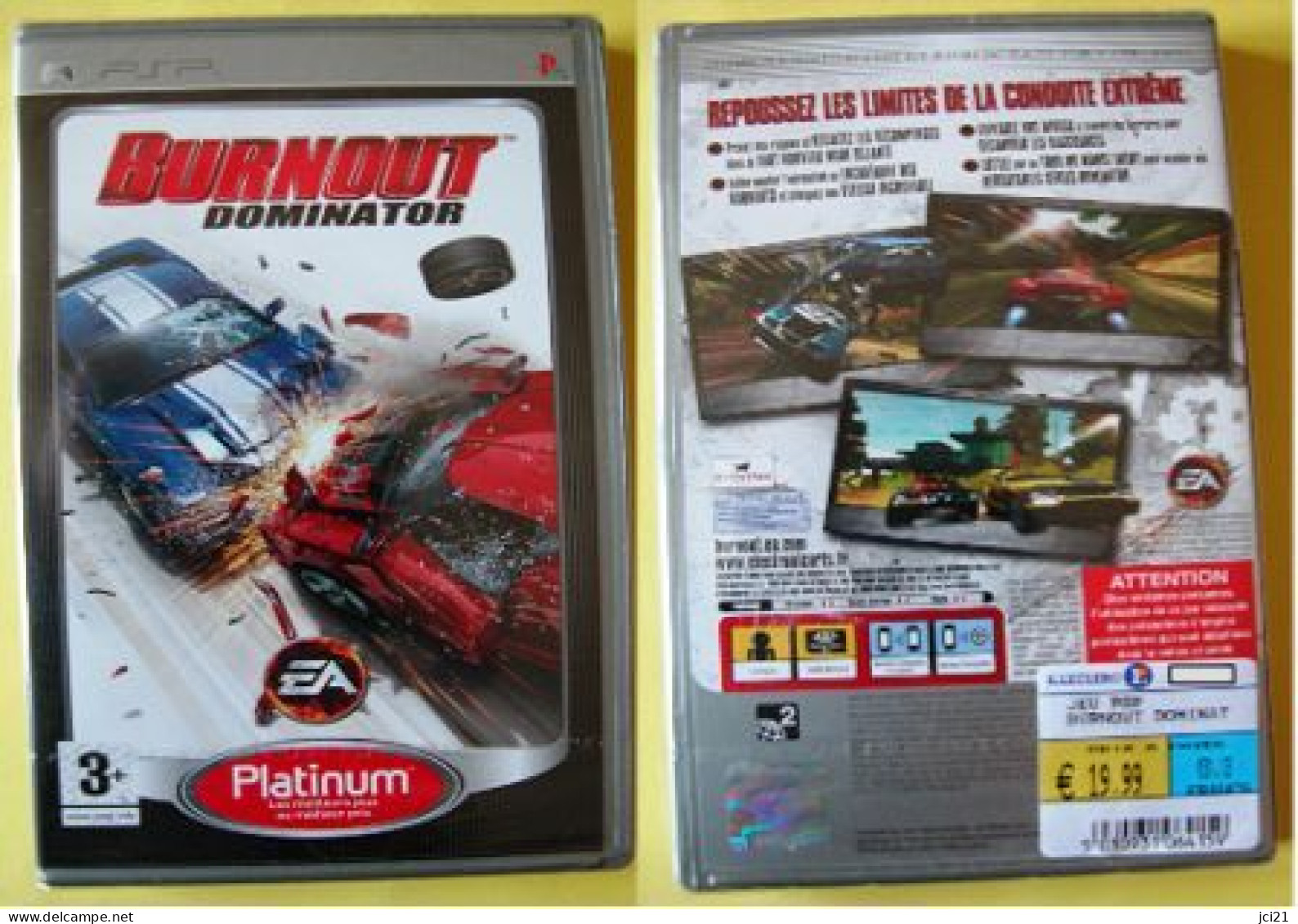 SONY PLAYSTATION BURNOUT DOMINATOR - CONDUITE EXTRÊME - VOITURES, COURSE (SCANN RECTO-VERSO)_D9 - Autres & Non Classés