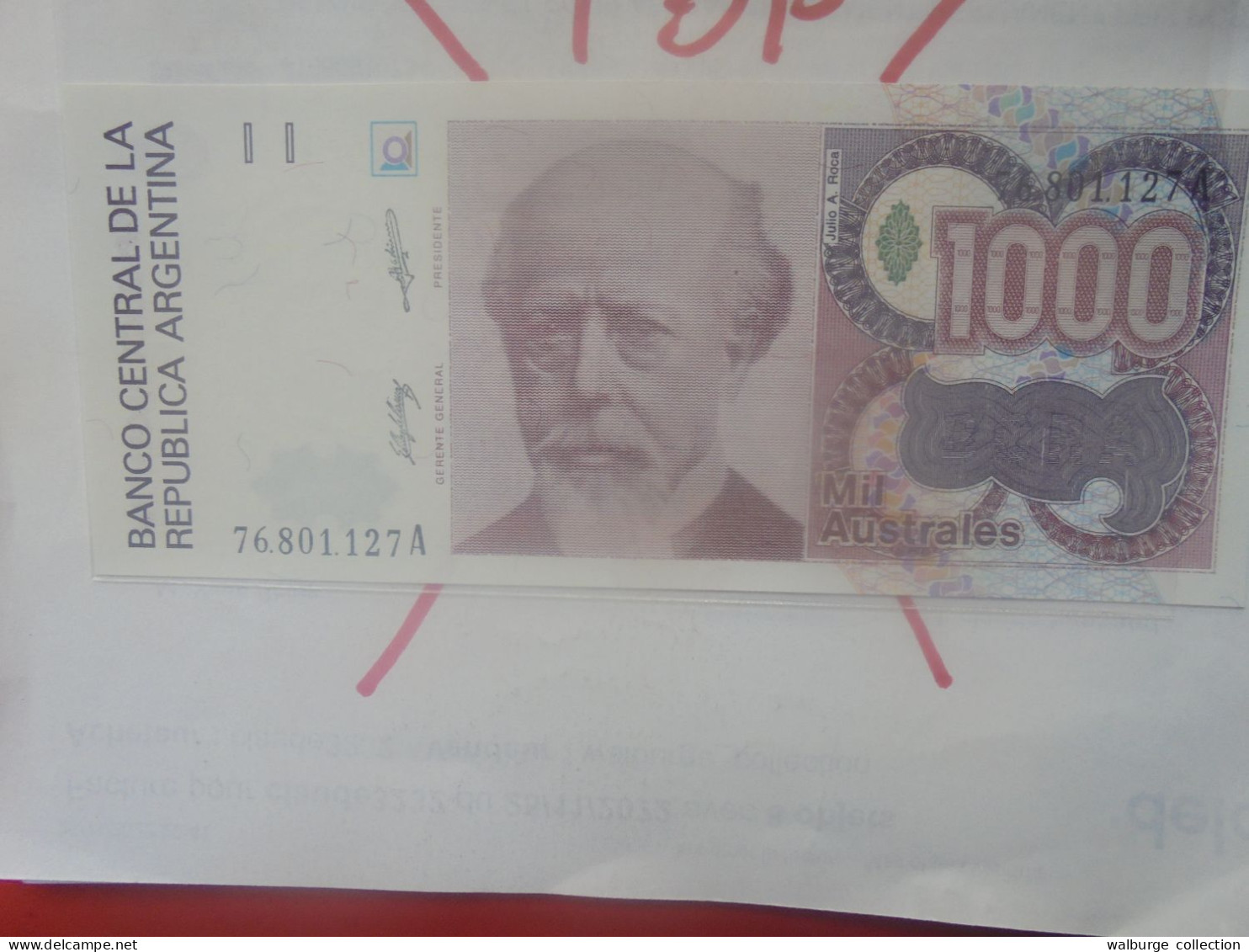 ARGENTINE 1000 AUSTRALES 1988-90 Neuf (B.33) - Argentinië