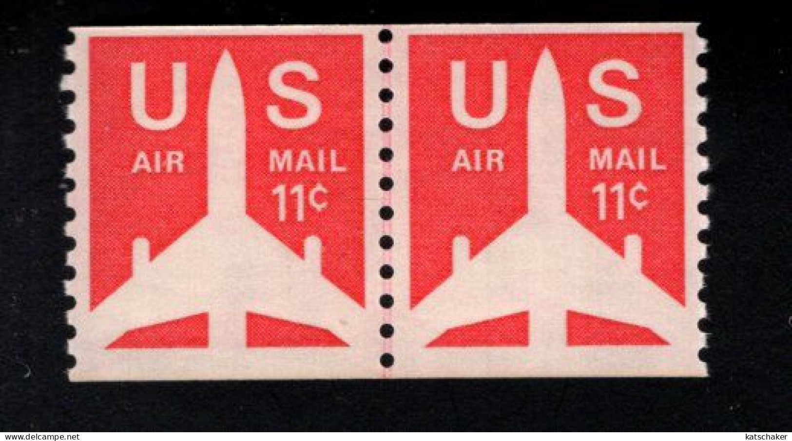 334226885 1971 SCOTT C82 (XX) POSTFRIS MINT NEVER HINGED 2 Jet Airliner JOINT LINE PAIR - 2b. 1941-1960 Nuovi