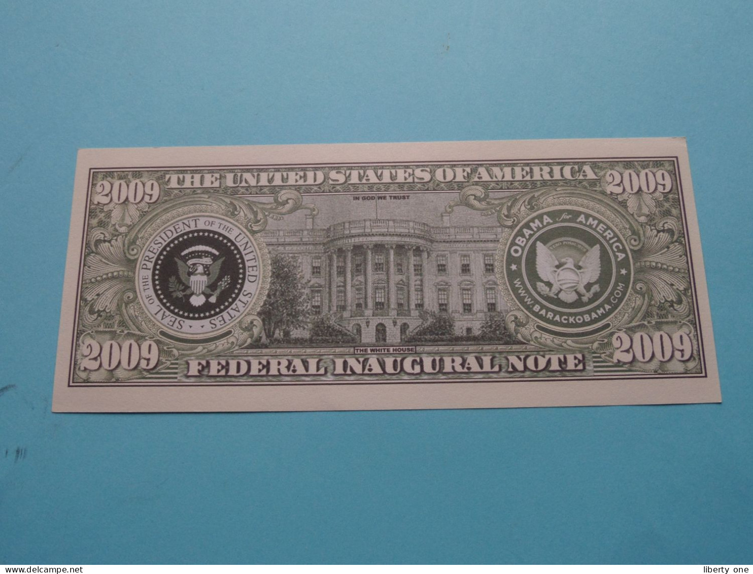 2009 $ Dollars >>> Federal INAUGURAL Note > Copyright 2009 American Art Classics ( See SCANS ) ! - Non Classés