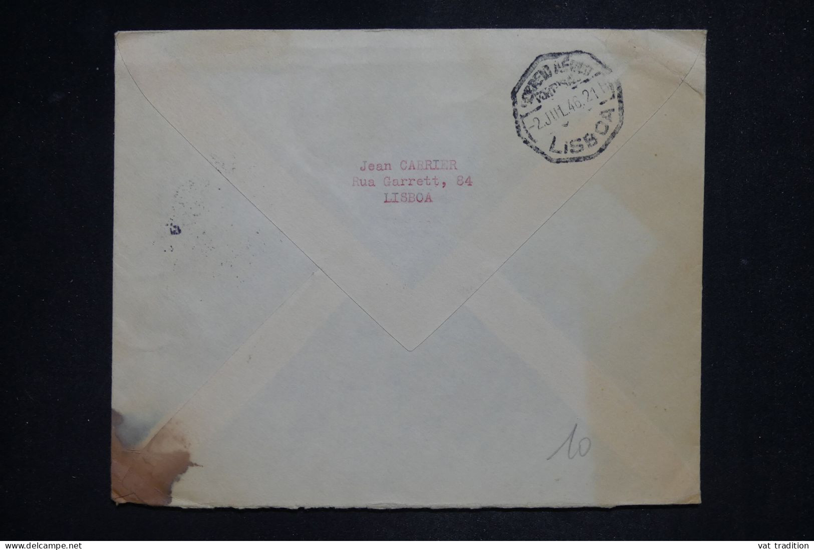 PORTUGAL - Lettre Par Avion Pour La France - 1946 - Défauts - A 2822 - Postmark Collection