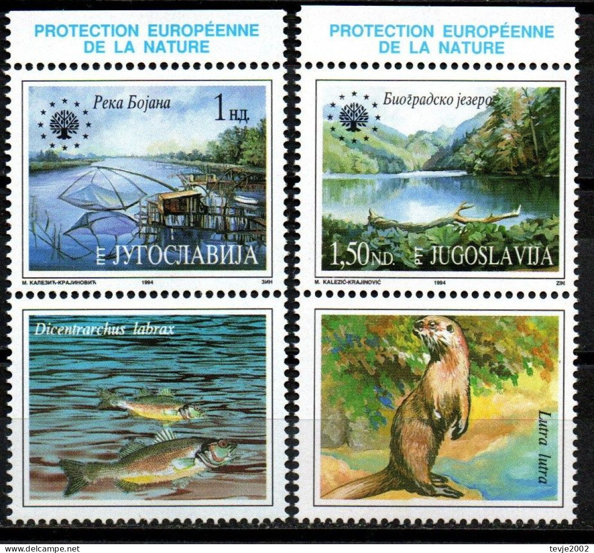 Jugoslawien 1994 - Mi.Nr. 2676 - 2677 Zf - Postfrisch MNH - Naturschutz - Ungebraucht