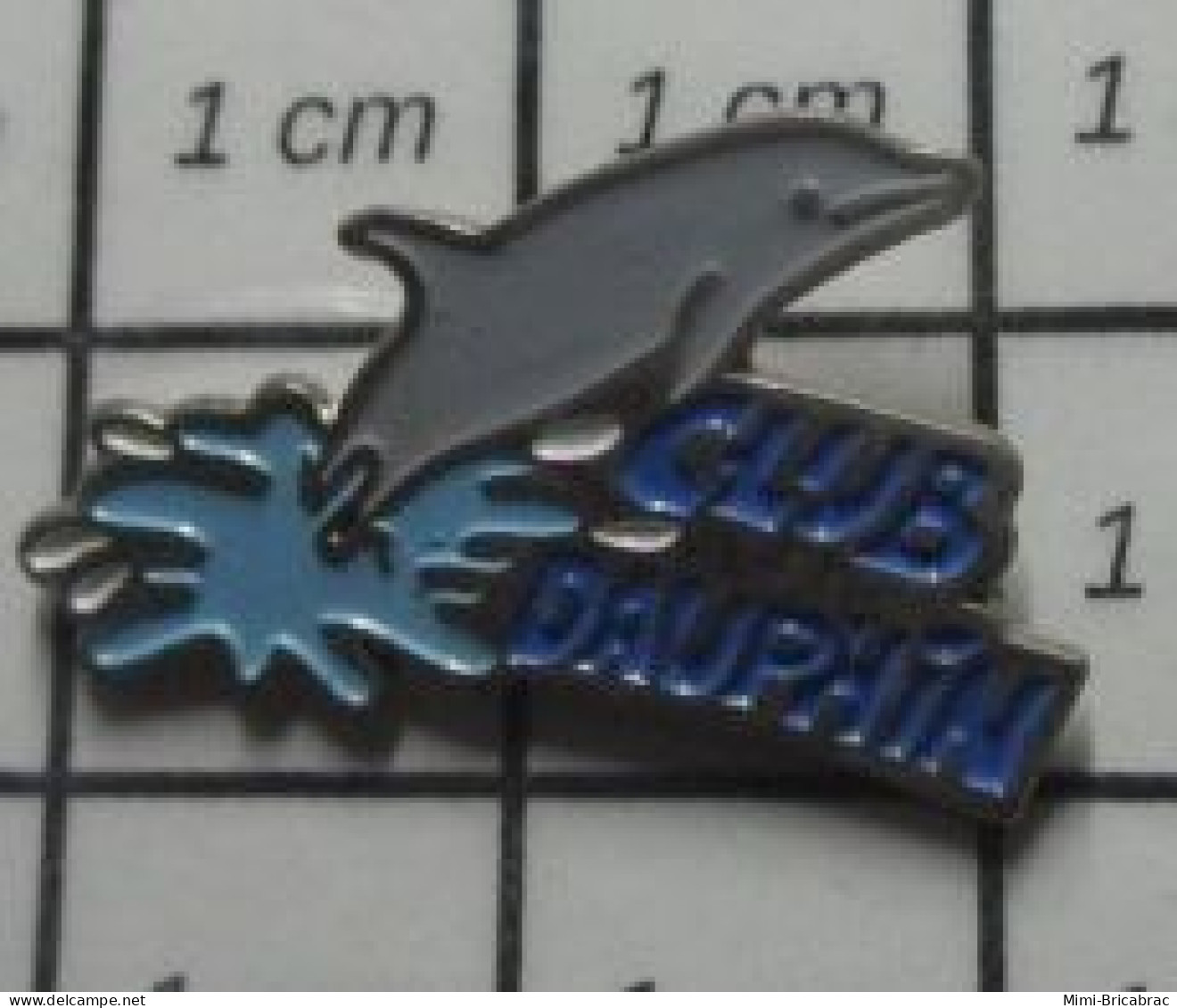 511D Pin's Pins / Beau Et Rare : SPORTS / DAUPHIN GRIS CLUB NATATION - Natación