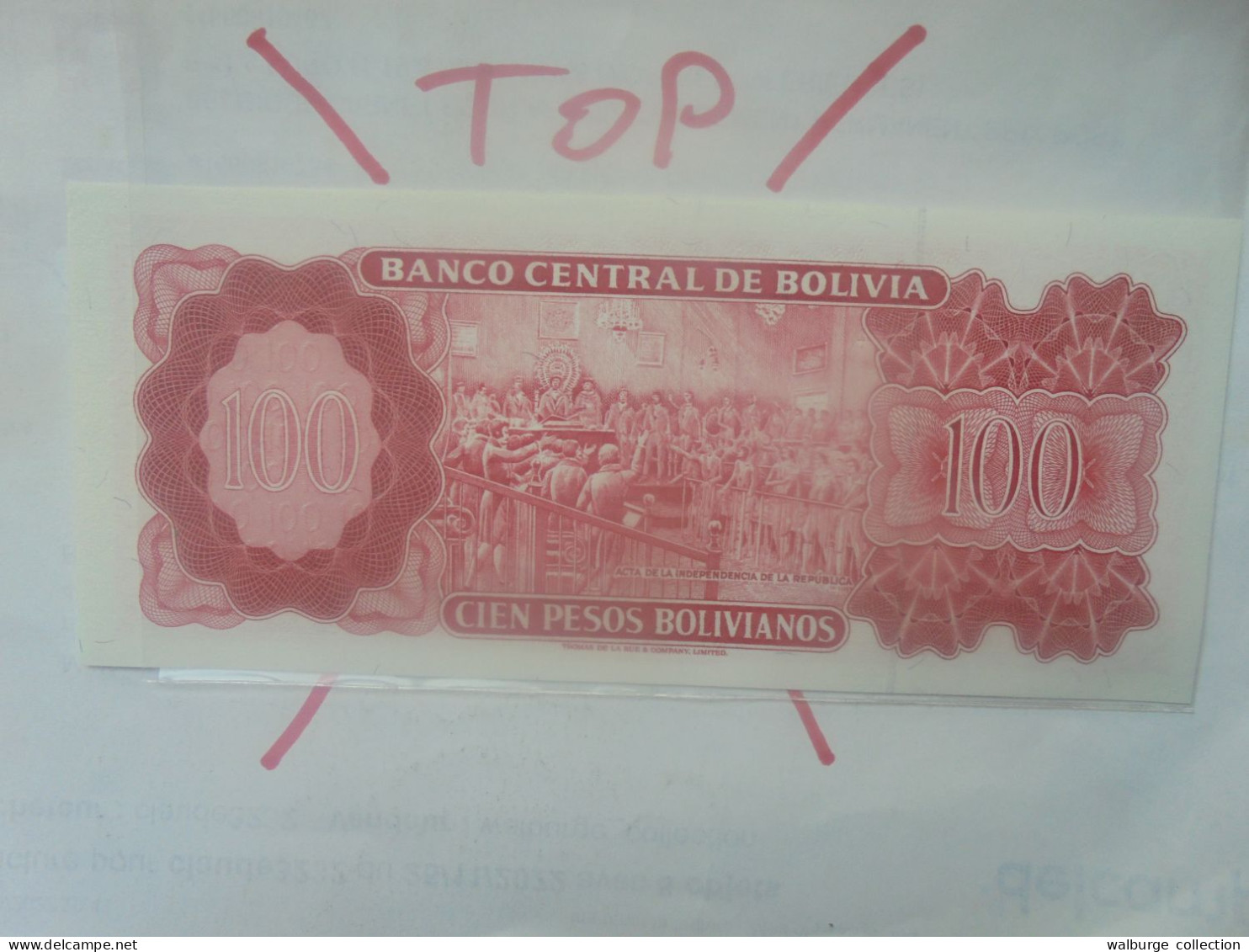 BOLIVIE 100 PESOS BOLIVIANOS 1962 Neuf (B.33) - Bolivië