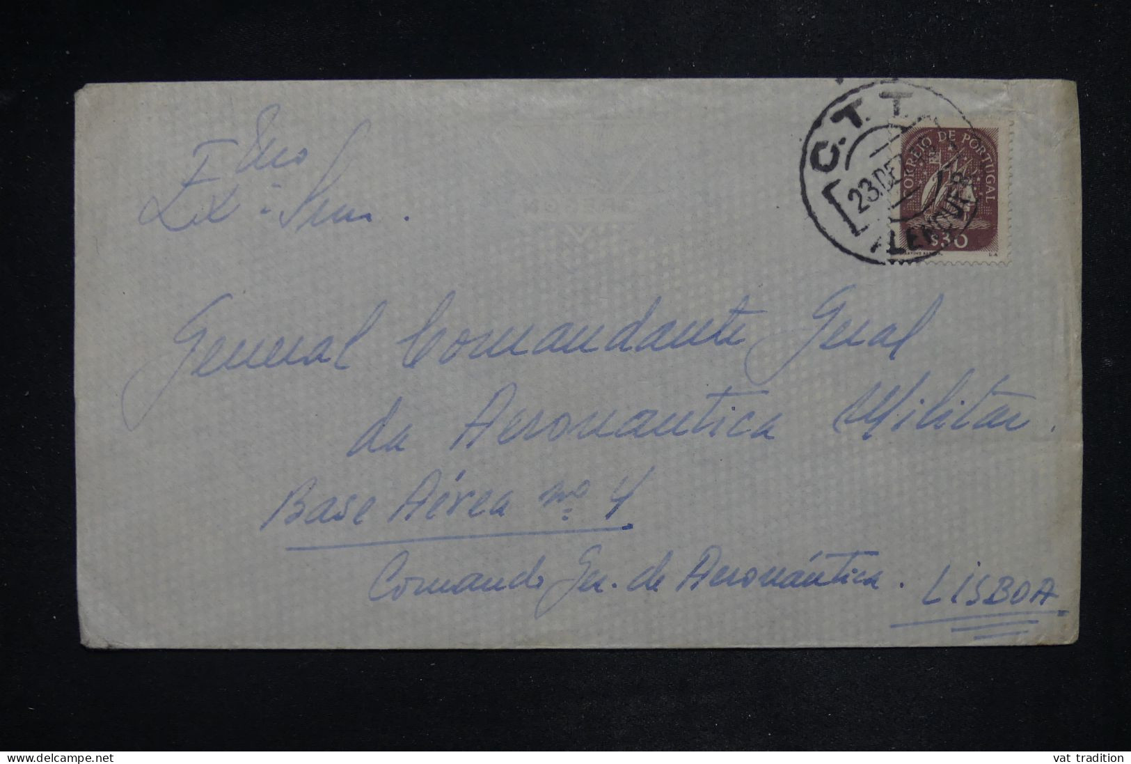 PORTUGAL - Lettre Militaire Envoyée Au Commandant D'une Base Aérienne, Voir Cachet Au Dos - 1939 - A 2825 - Briefe U. Dokumente