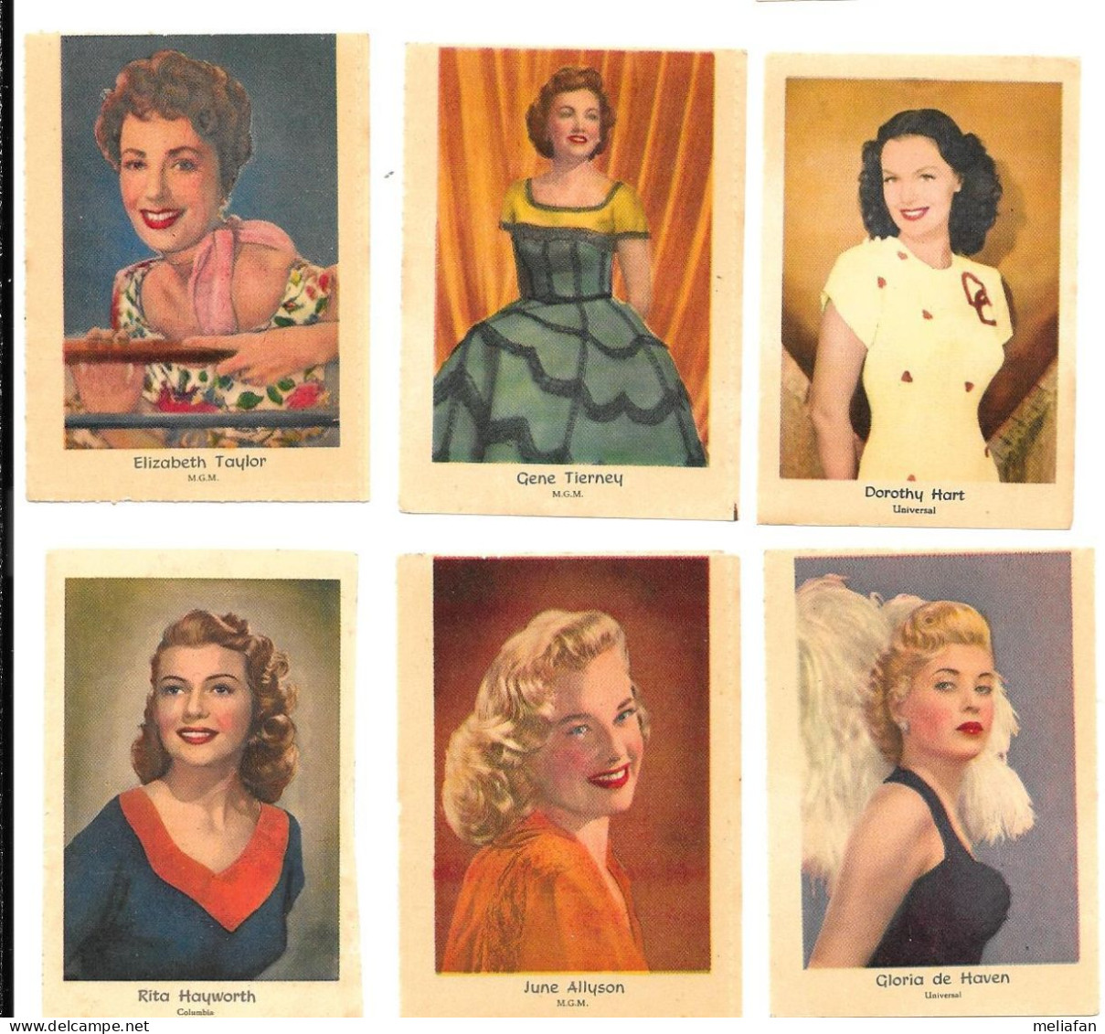 AJ95 - IMAGES DOS VIERGE JUNE ALLYSON - RITA HAYWORTH - ELISABETH TAYLOR - GENE TIERNEY - DOROTHY HART - GLORIA DE HAVEN - Andere & Zonder Classificatie