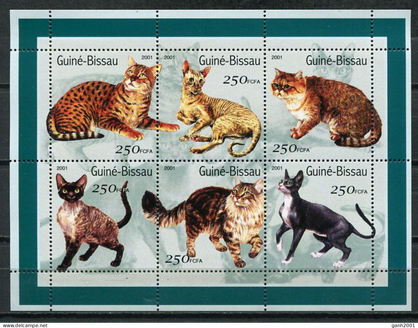 Guinea Bissau 2001 / Cats MNH Gatos Katzen Chats / Cu6826  33-47 - Domestic Cats