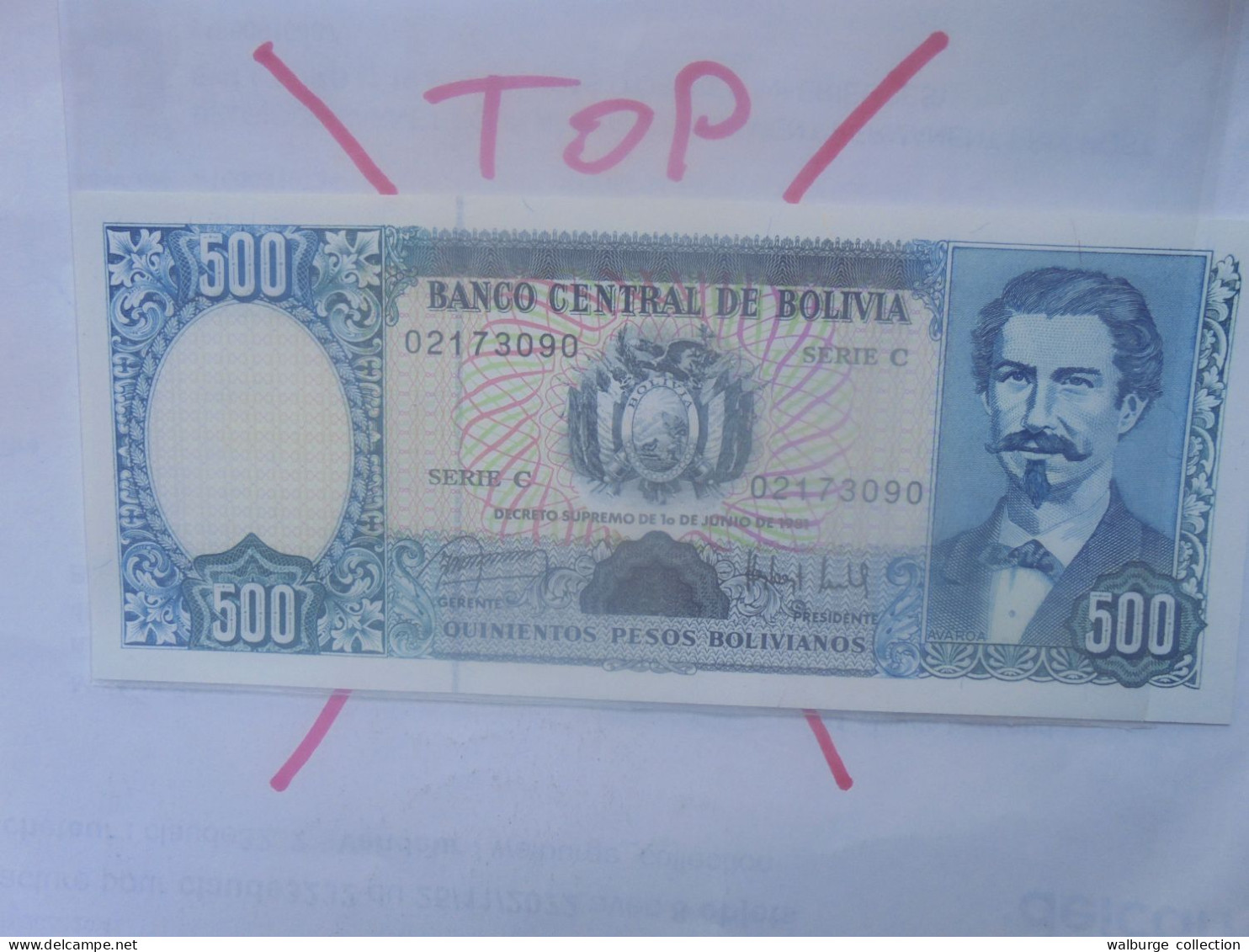 BOLIVIE 500 PESOS BOLIVIANOS 1981 Neuf (B.33) - Bolivie