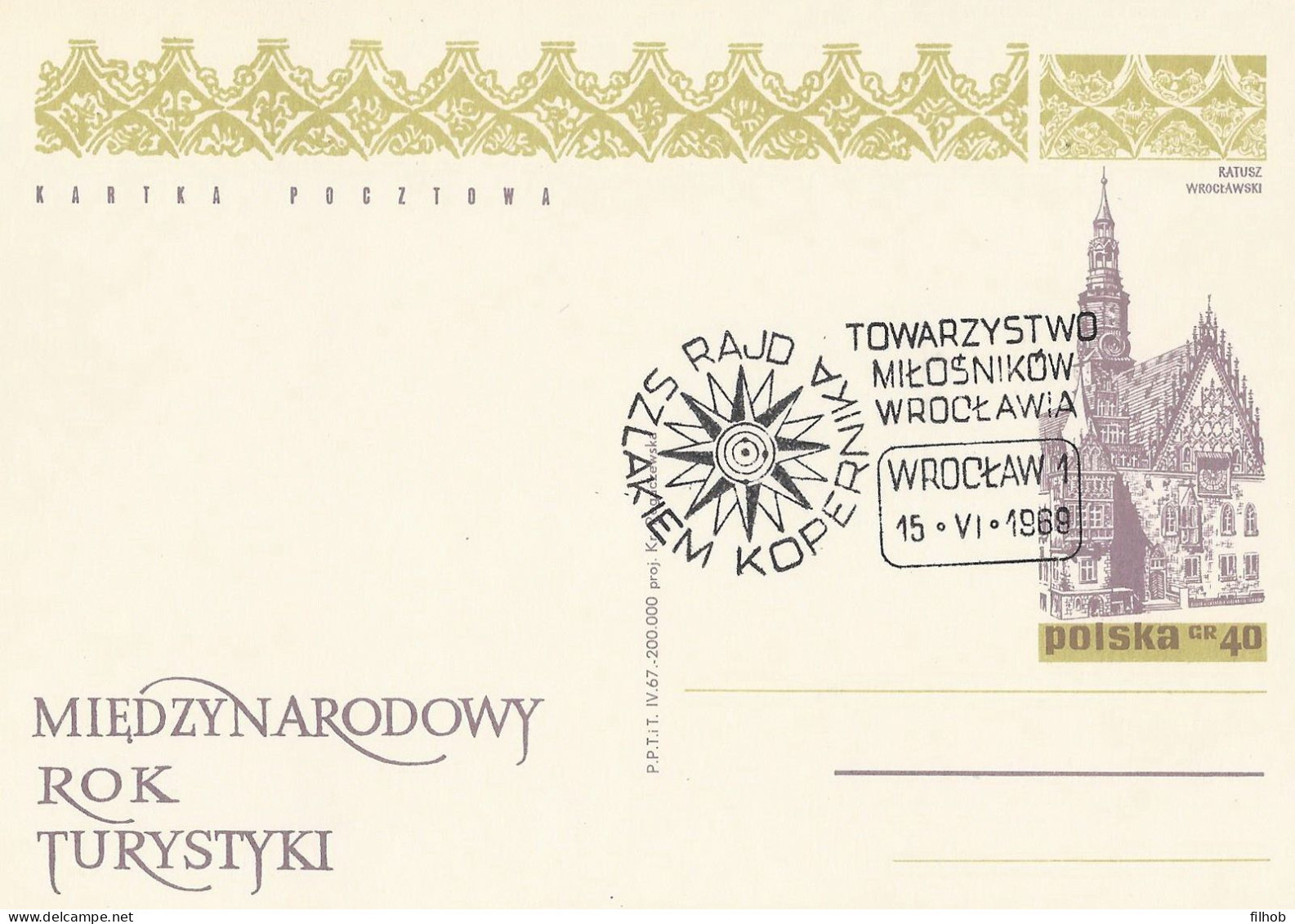 Poland Postmark D69.06.15 WROCLAW.02: Tourism Rally Copernicus - Stamped Stationery