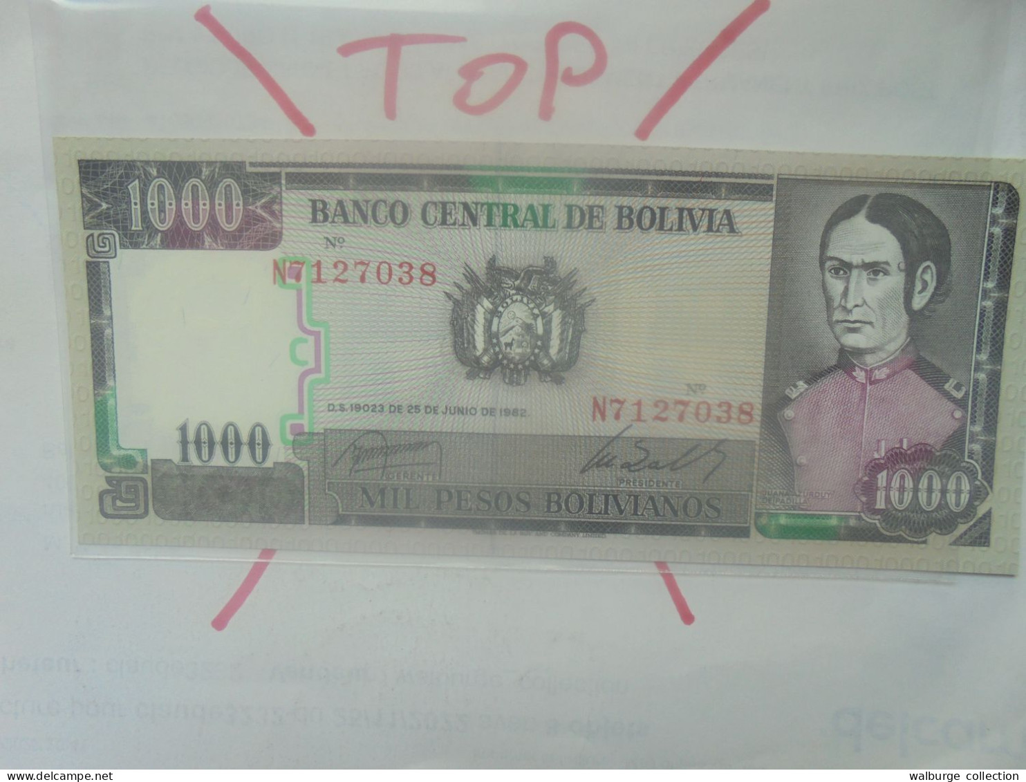 BOLIVIE 1000 PESOS BOLIVIANOS 1982 Neuf (B.33) - Bolivien