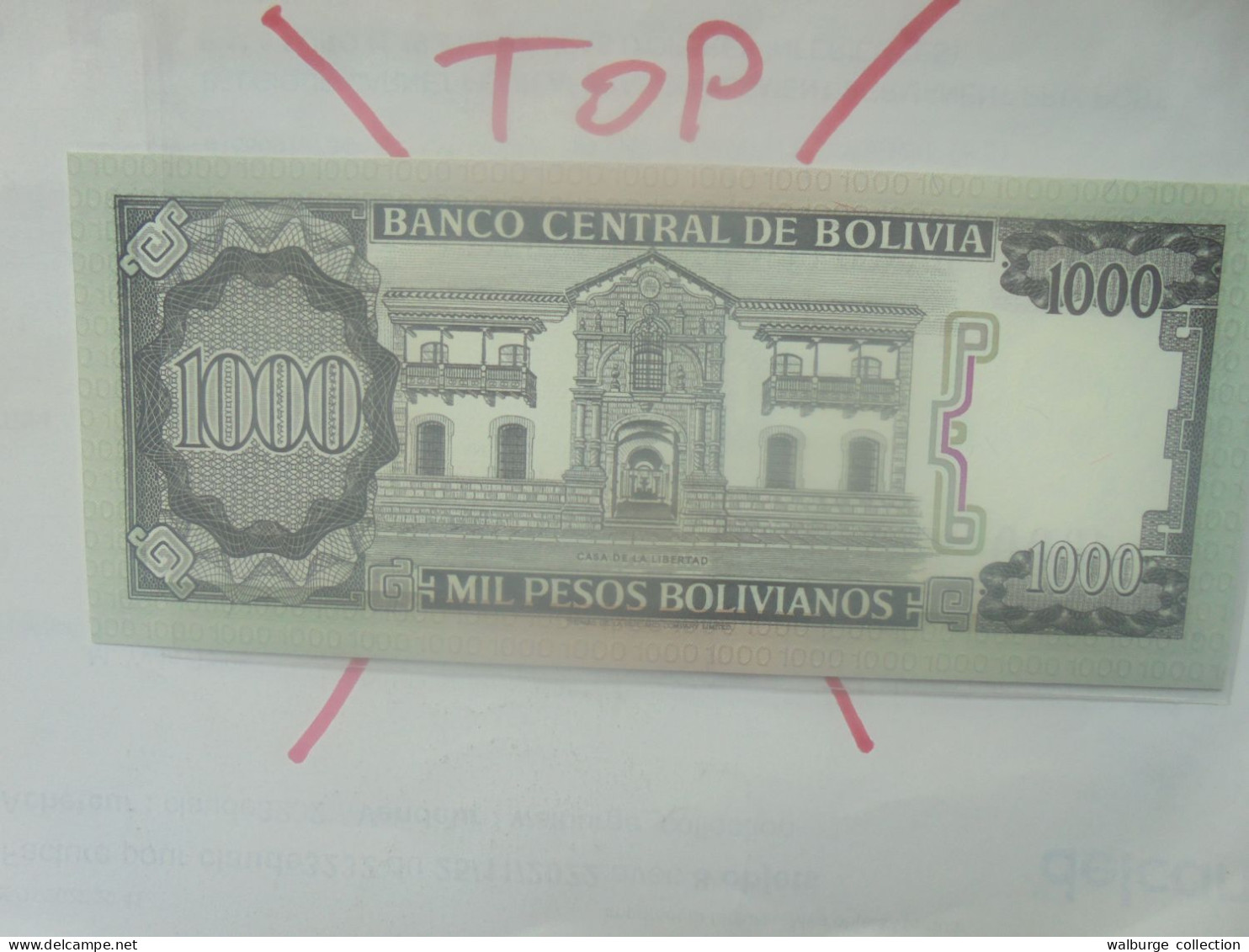 BOLIVIE 1000 PESOS BOLIVIANOS 1982 Neuf (B.33) - Bolivië