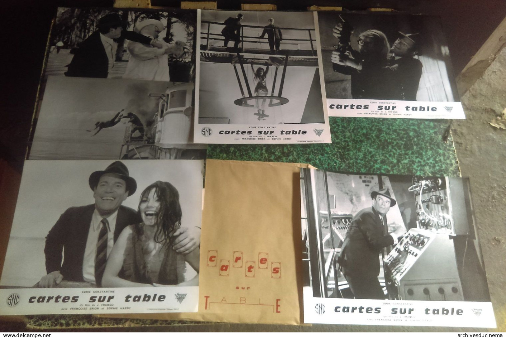 Jess FRANCO Eddie CONSTANTINE ESPIONNAGE SF EUROSPY 60's 15 Photos  CARTES SUR TABLES - Fotos