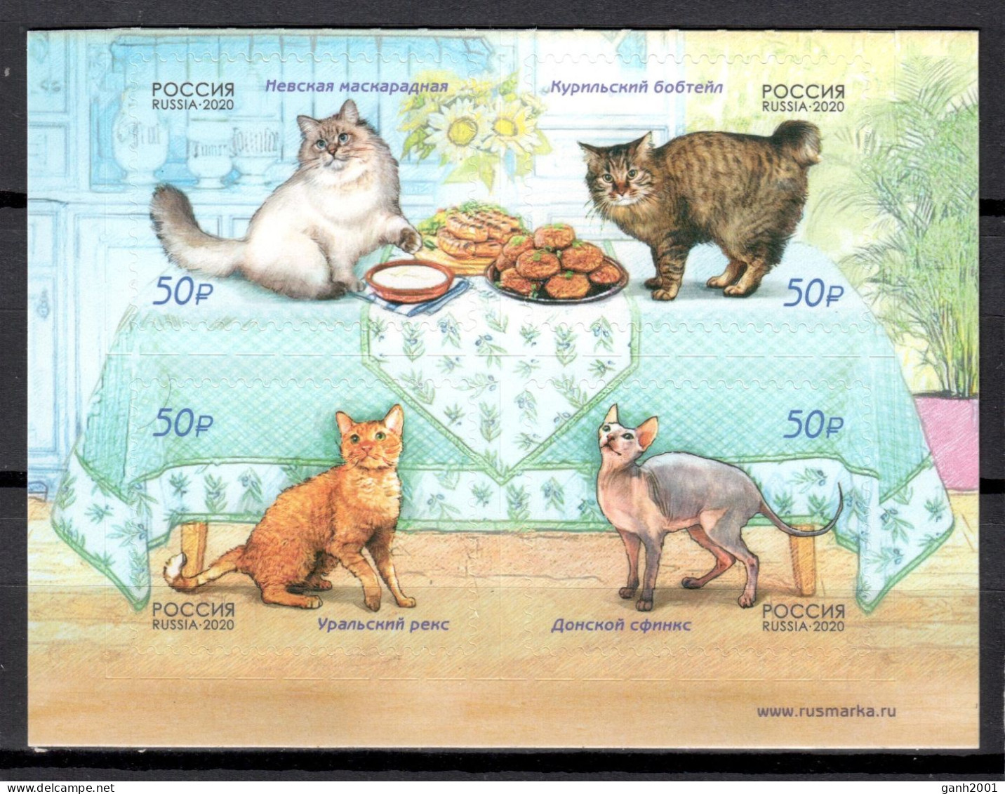 Russia 2020 Rusia / Cats MNH Gatos Chats Katzen / Hq95  4-29 - Domestic Cats