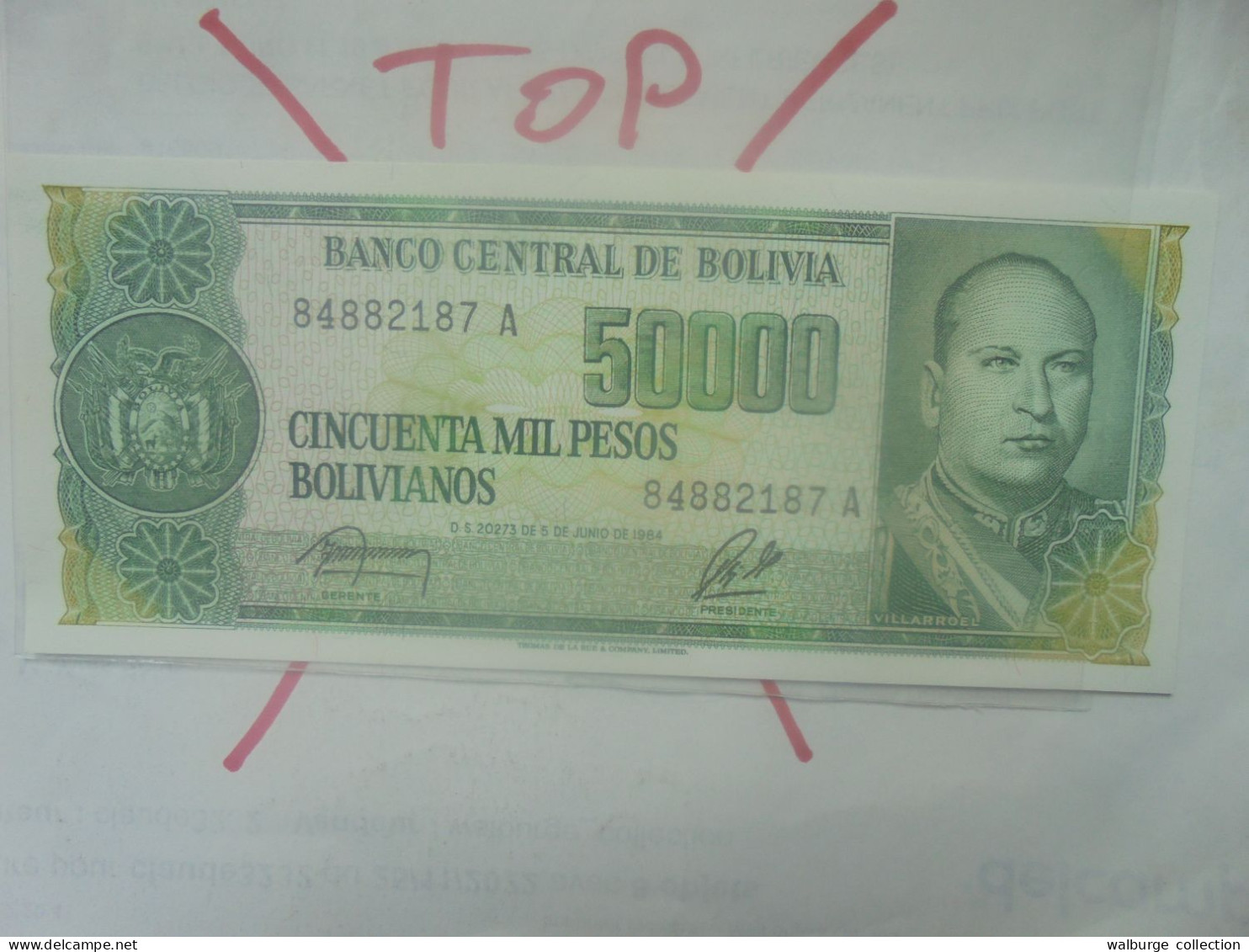 BOLIVIE 50.000 PESOS BOLIVIANOS 1984 Neuf (B.33) - Bolivië