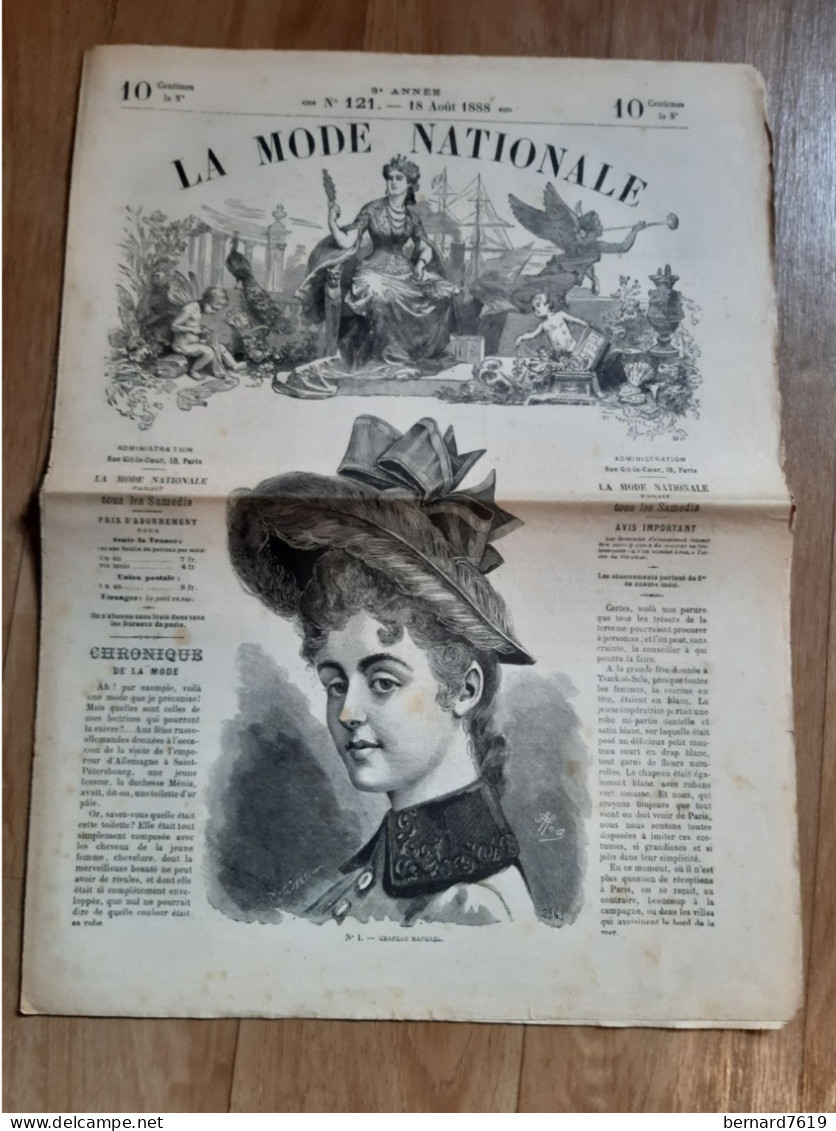 Revue -  La Mode Nationale  -  Annee 1888  - N° 121 - Revues Anciennes - Avant 1900