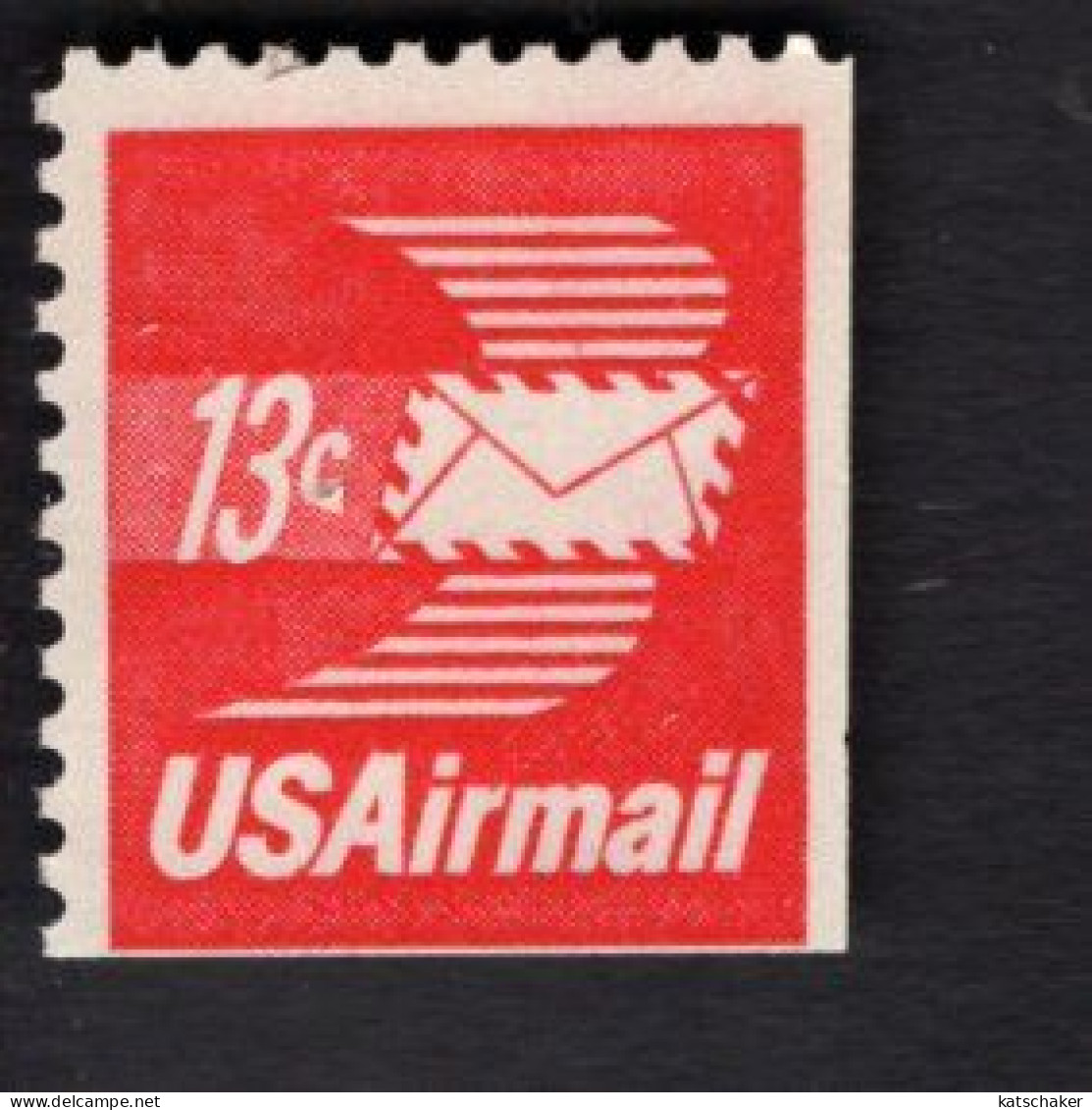 2010364583 1973 SCOTT C79a (XX) POSTFRIS MINT NEVER HINGED  -  WINGED AIRMAIL ENVELOPE - SINGLE RIGHT & UNDER IMPERF - 3b. 1961-... Neufs