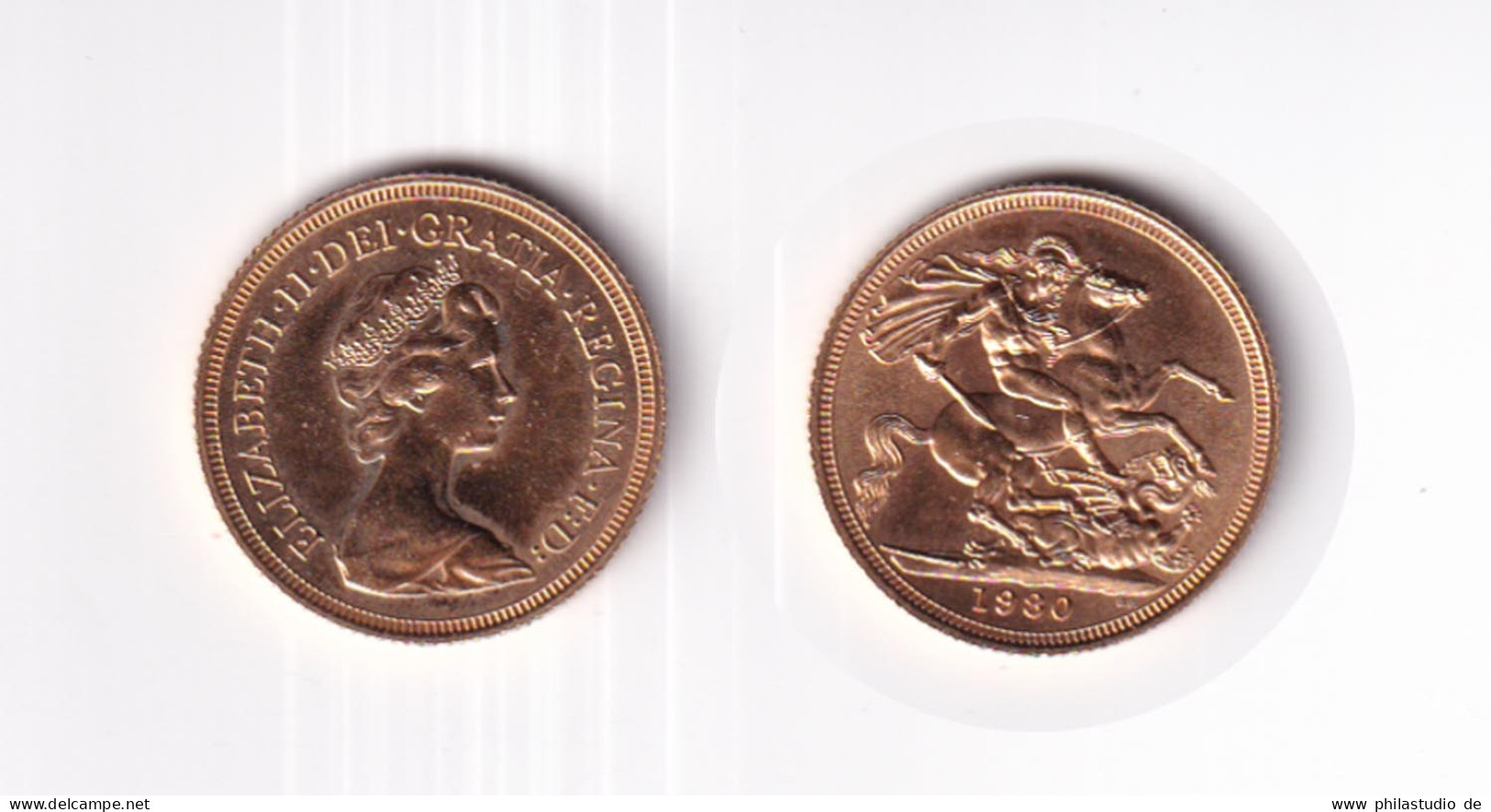 Goldmünze Großbritannien Elisabeth II. 1 Sovereign 1980 - Otros – Europa
