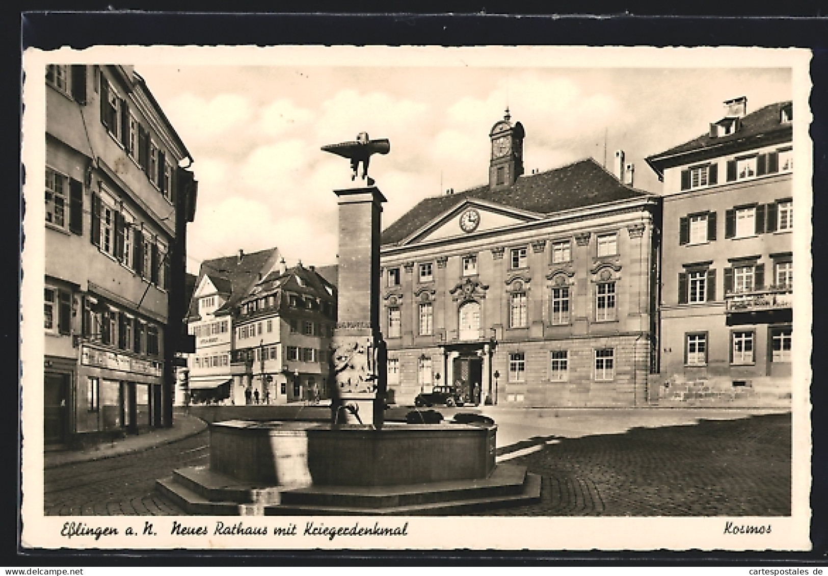 AK Esslingen A. N., Neues Rathaus Mit Kriegerdenkmal  - Esslingen