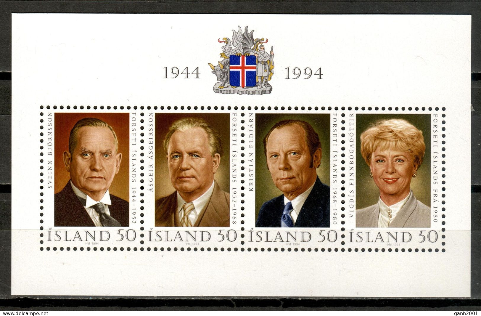 Iceland 1994 Islandia / Presidents · 50 Years Of Republic MNH 50 Años De La República · Presidentes / Ld12  27-16 - Other & Unclassified