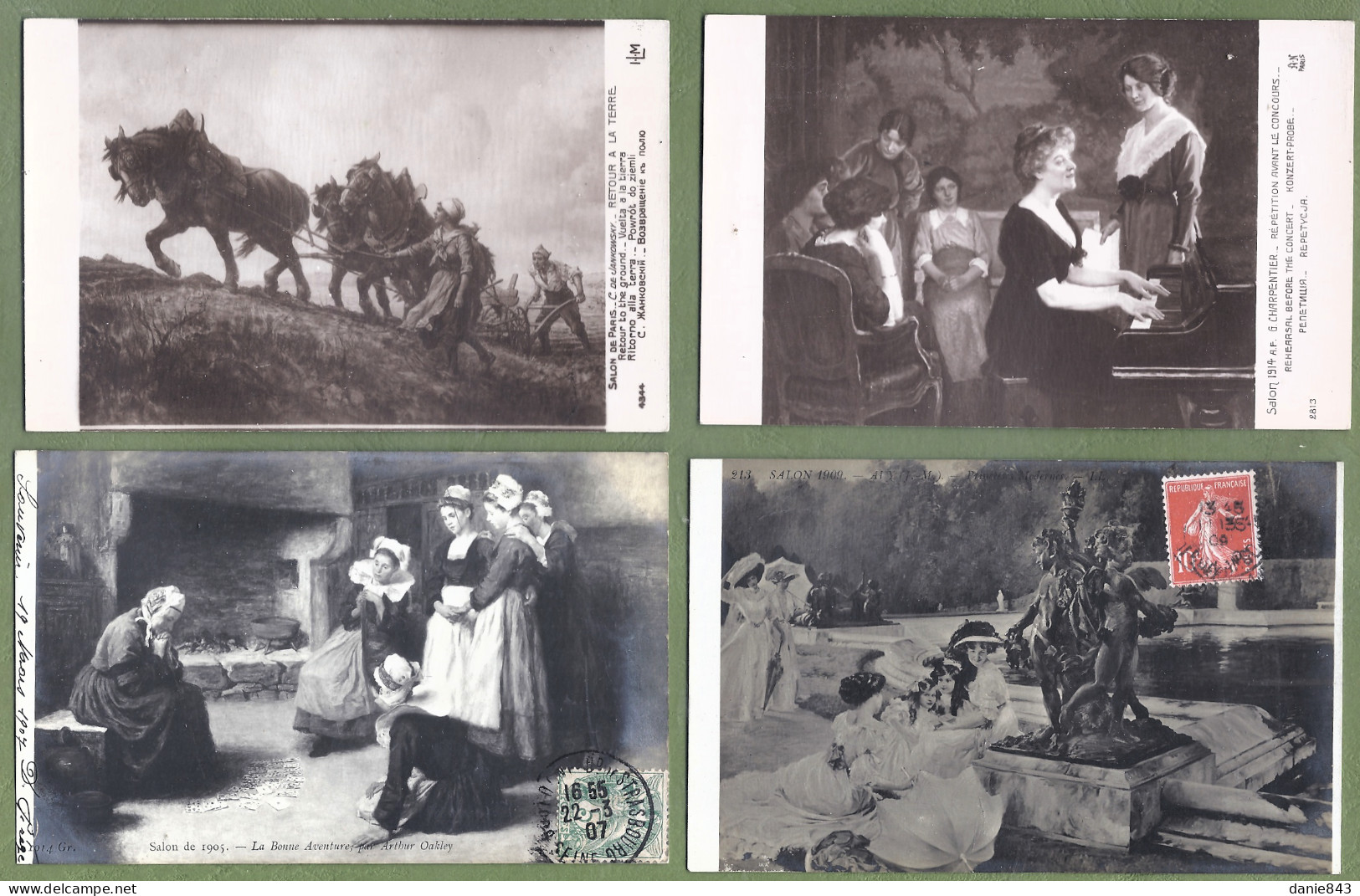Lot De 20 CPA SALON DE PARIS - Diverses Années - Quelques Nus Féminins - Toutes Les Cartes Sont Scannées (I) - 5 - 99 Postkaarten