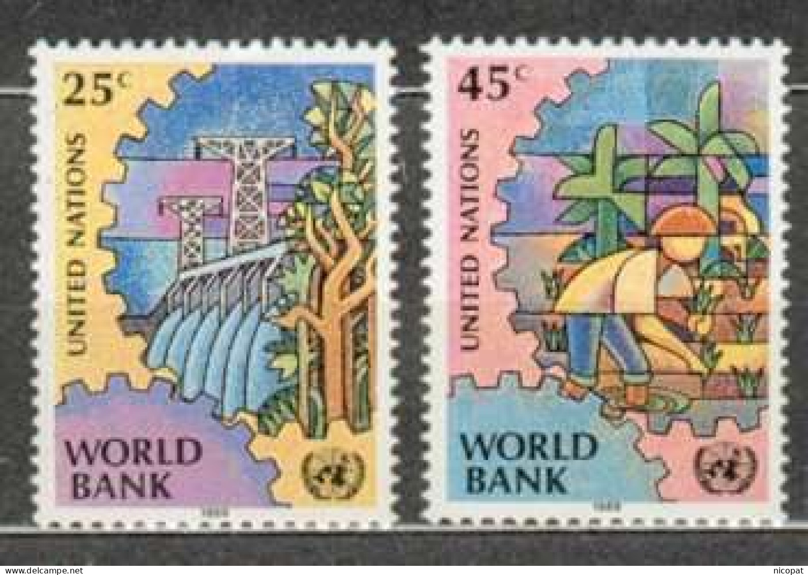 ONU NEW YORK MNH ** 539-540 La Banque Mondiale - Unused Stamps