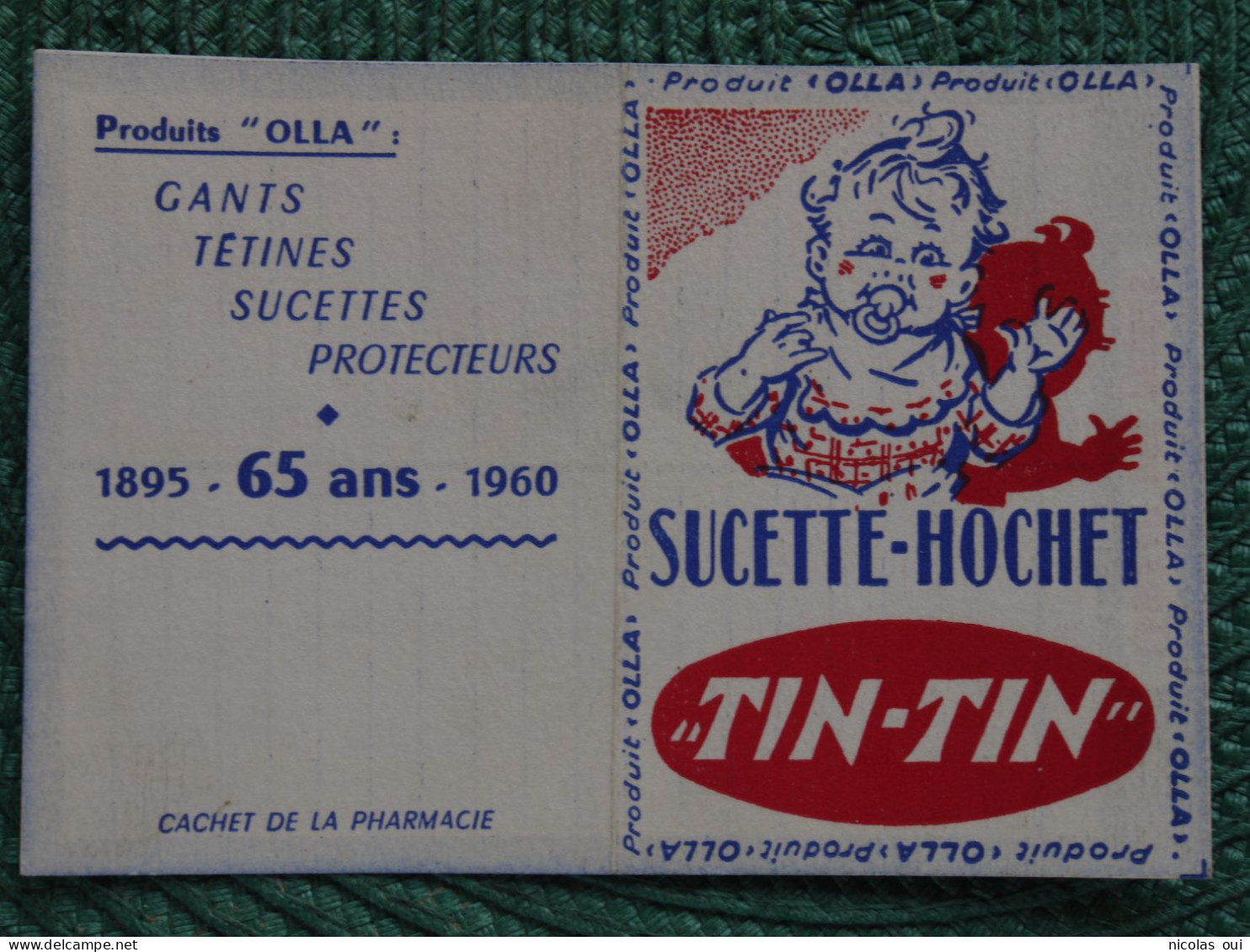 PRODUIT OLLA SUCETTE HOCHET TIN TIN - Reclame