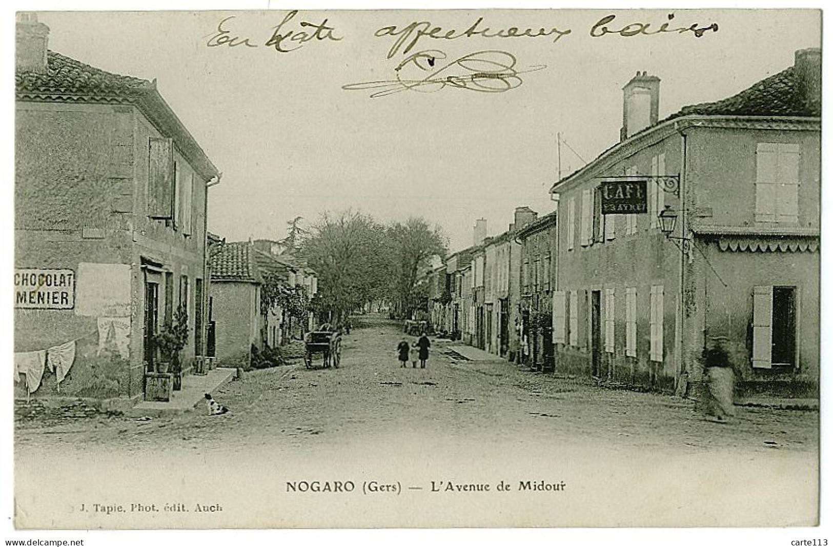 32 - B5454CPA - NOGARO - Avenue De Midour - Café FRAYRET - Très Bon état - GERS - Nogaro