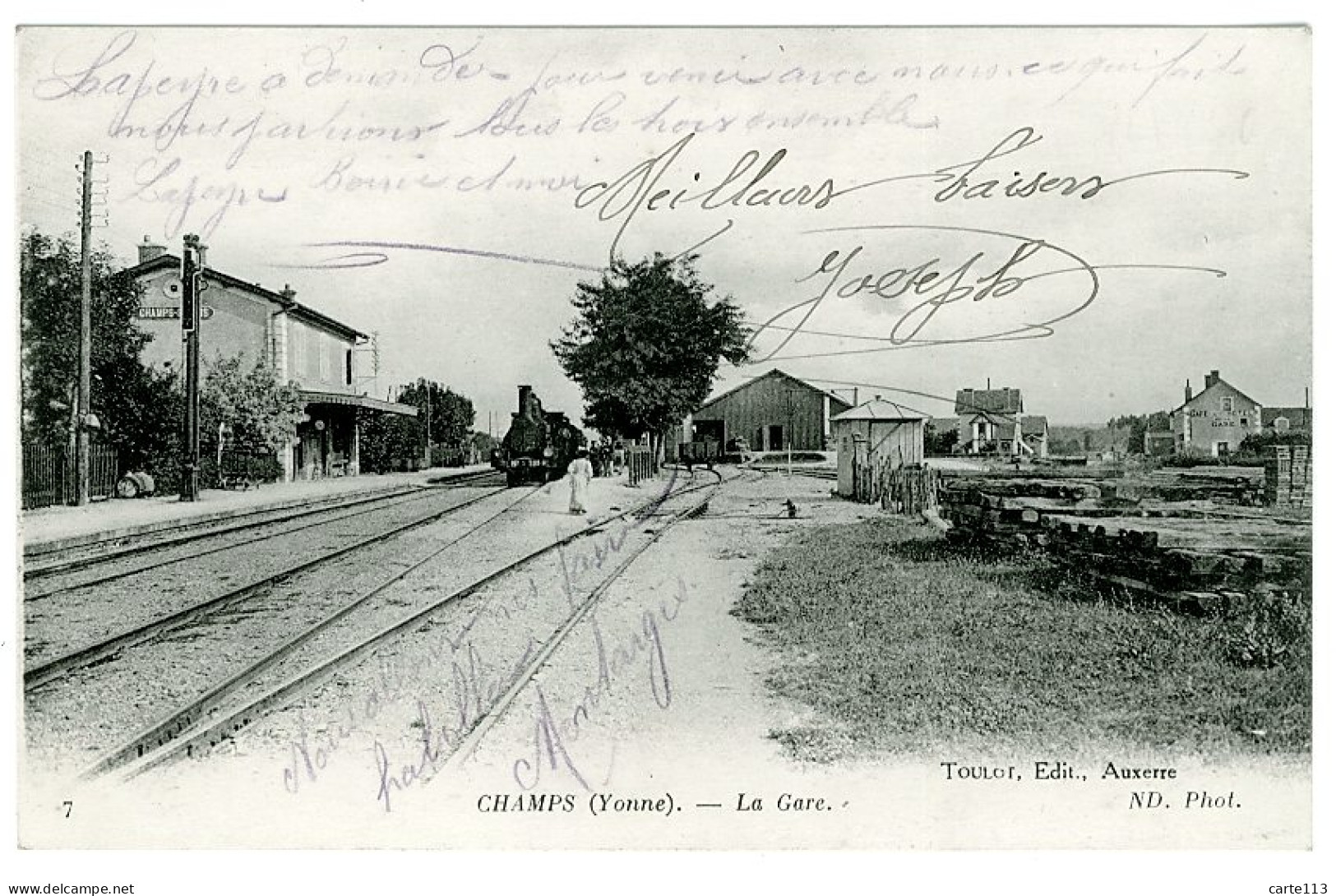 89 - T3810CPA - CHAMPS - La Gare - Parfait état - YONNE - Champs Sur Yonne