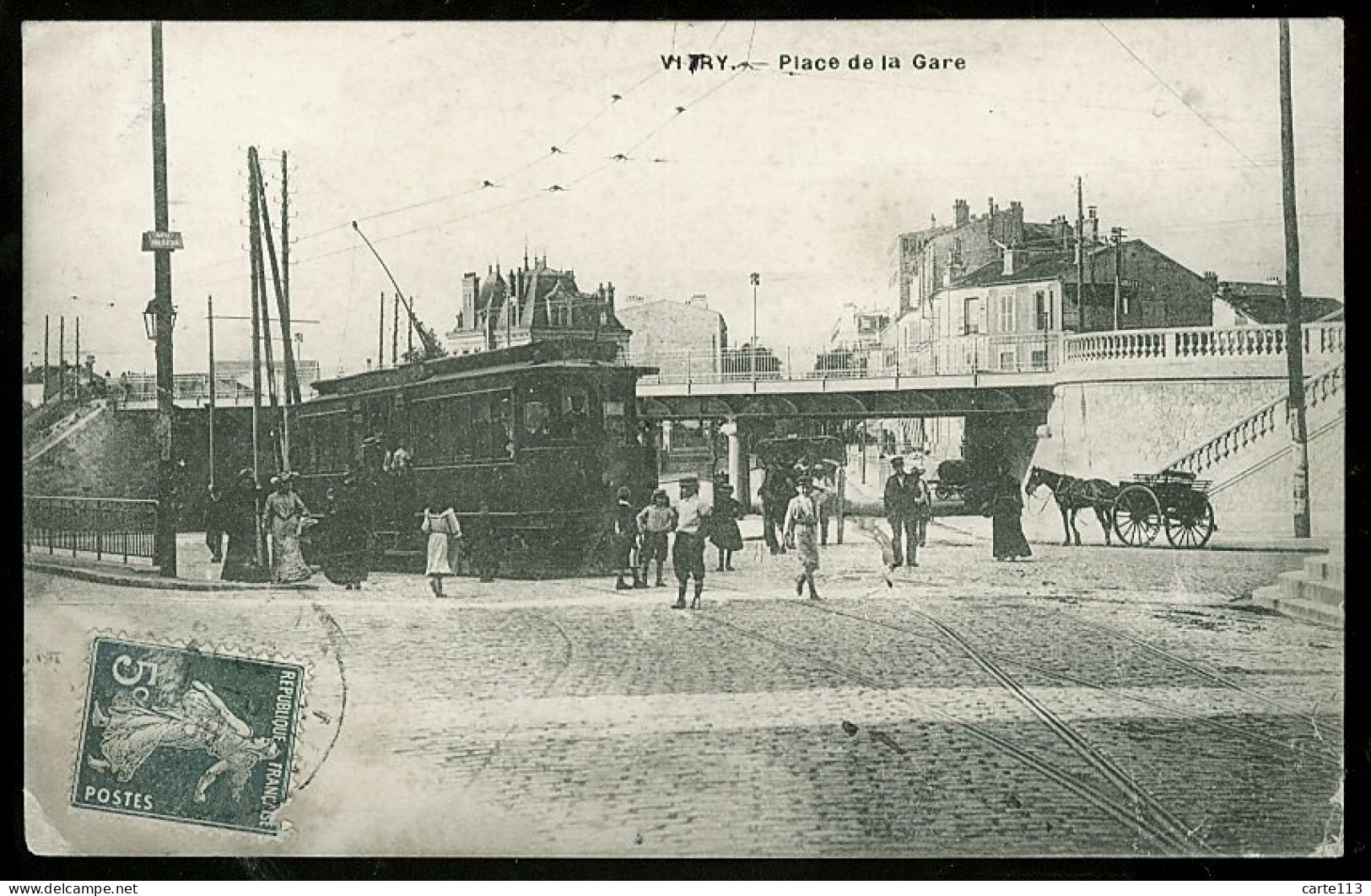 94 - T2534CPA - VITRY - Place De La Gare (tramway) - Assez Bon état - VAL-DE-MARNE - Vitry Sur Seine